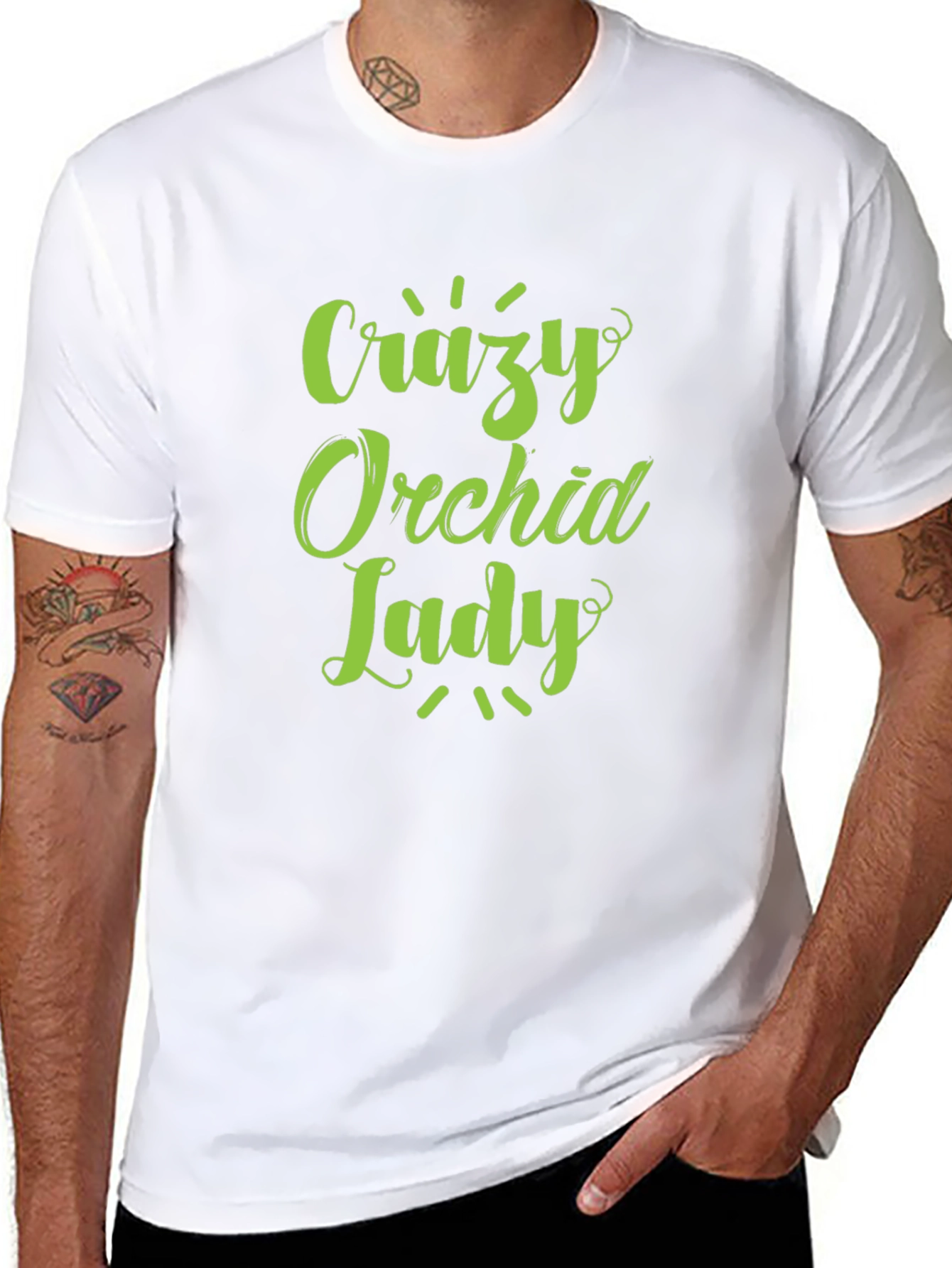 Crazy Orchid Lady T-Shirt - Black Graphic Tee