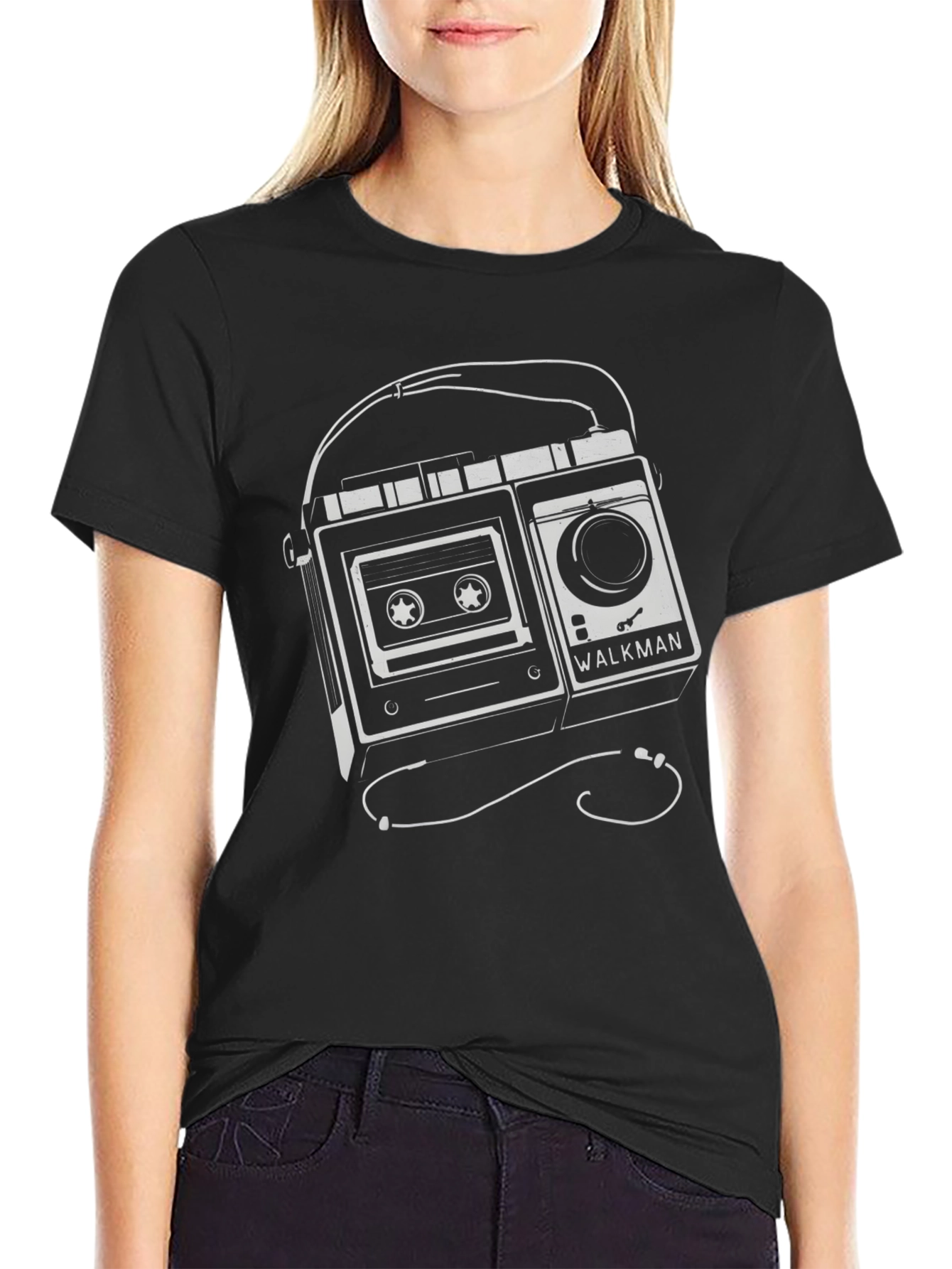 Retro Walkman Graphic Tee - Vintage Cassette Player T-Shirt