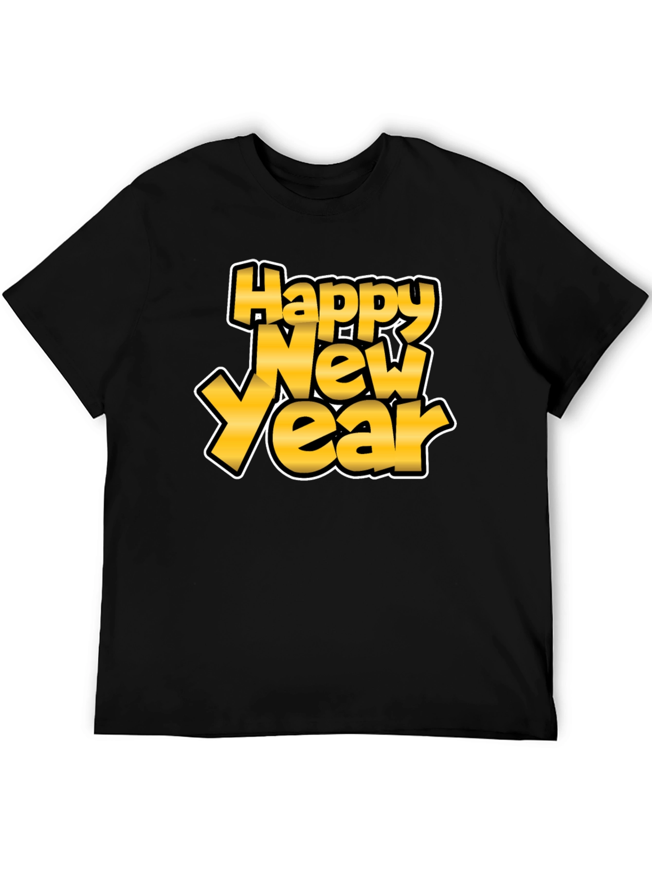 Happy New Year Graphic Tee - Black