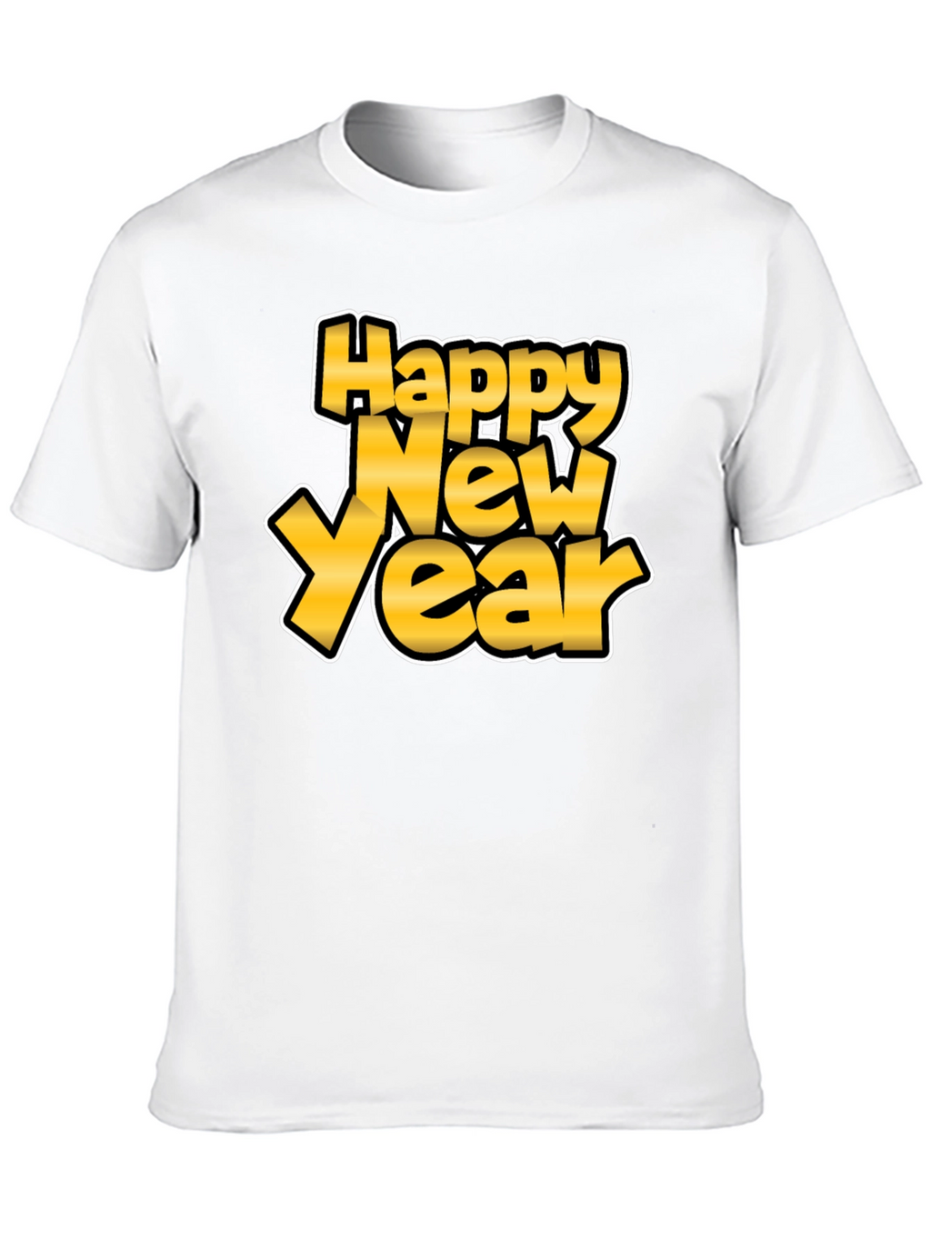 Happy New Year Graphic Tee - Black