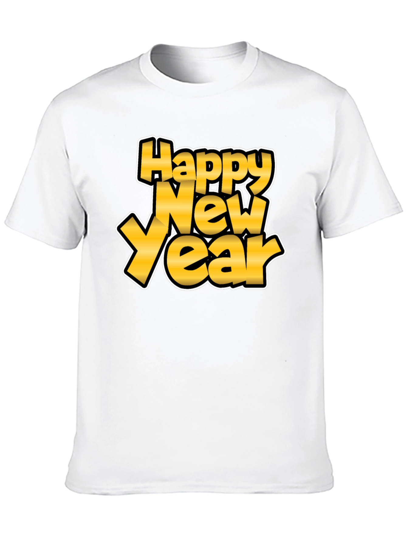 Happy New Year Graphic Tee - Black