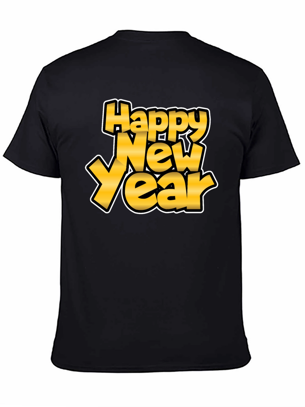 Happy New Year Graphic Tee - Black