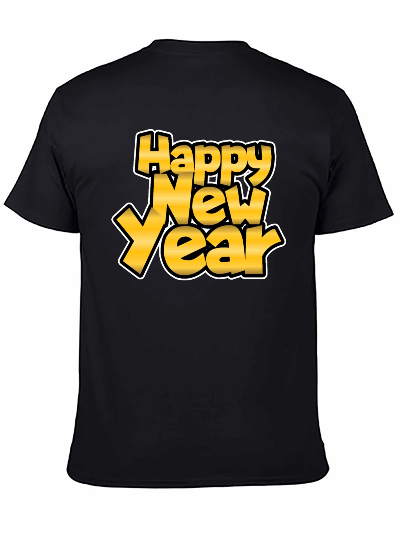 Happy New Year Graphic Tee - Black