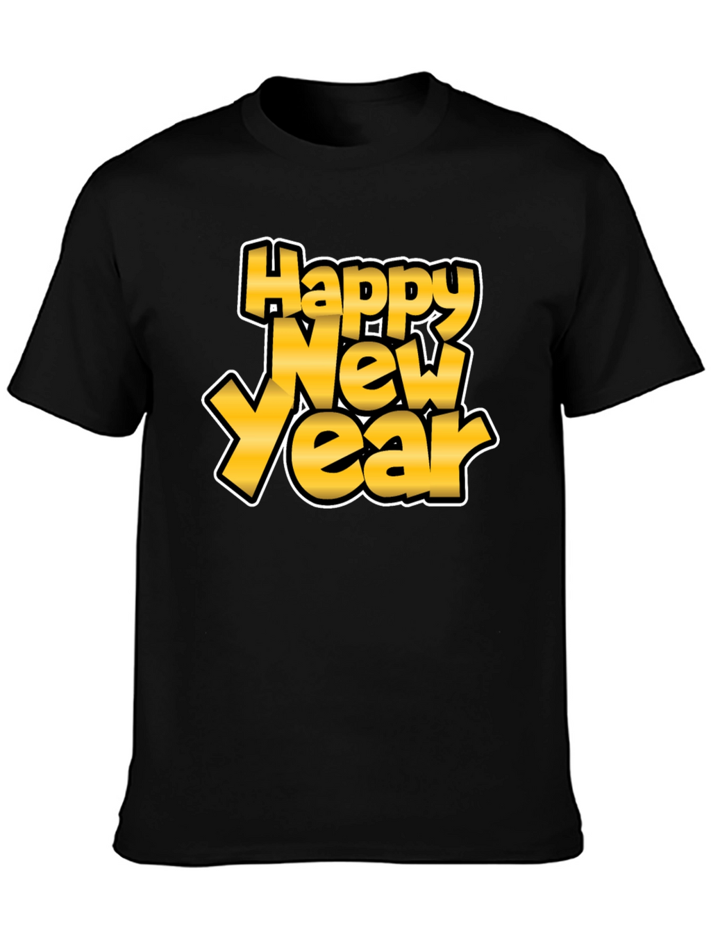 Happy New Year Graphic Tee - Black