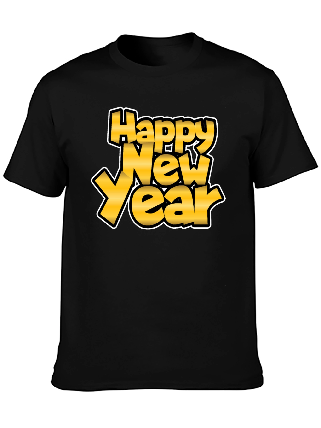 Happy New Year Graphic Tee - Black