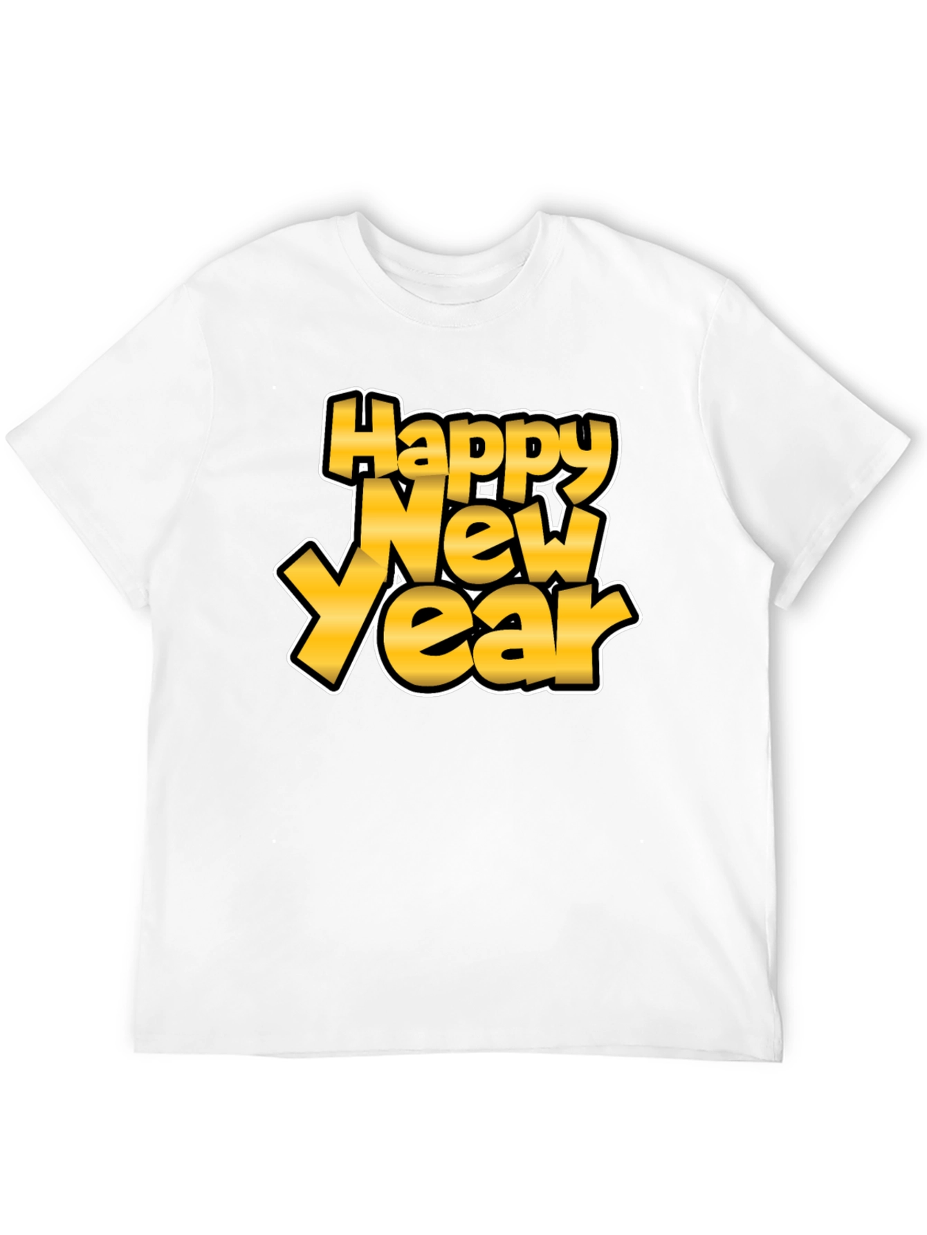 Happy New Year Graphic Tee - Black