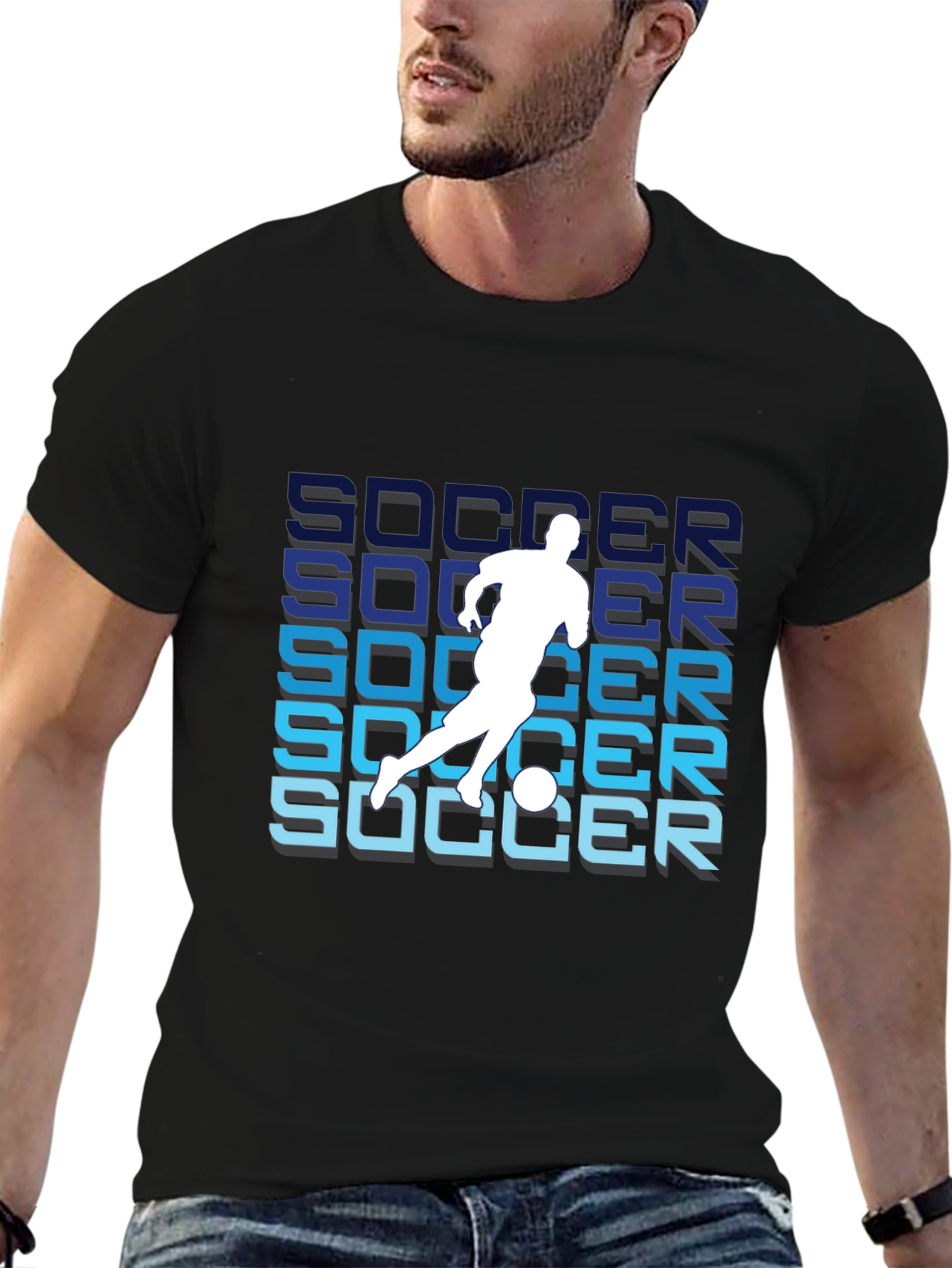 Soccer Graphic Black T-Shirt