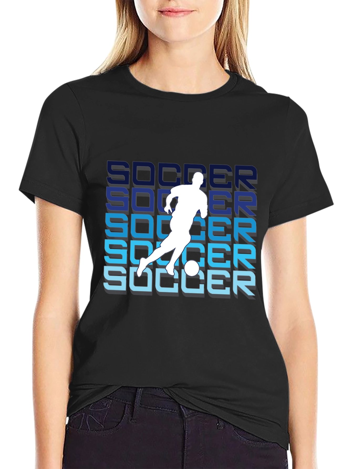 Soccer Graphic Black T-Shirt