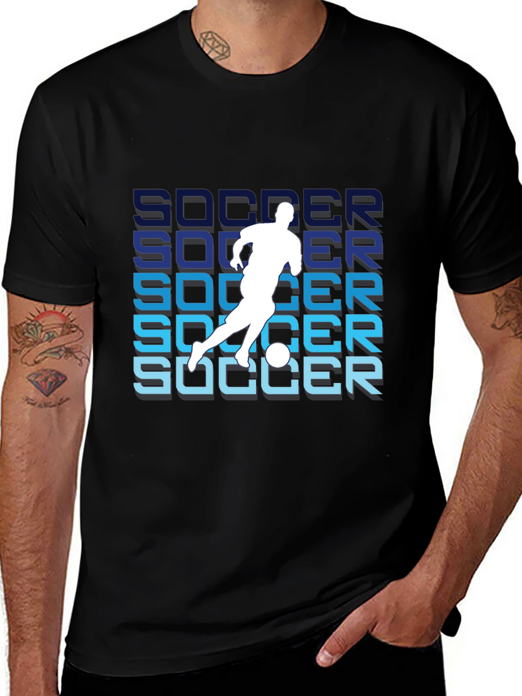 Soccer Graphic Black T-Shirt