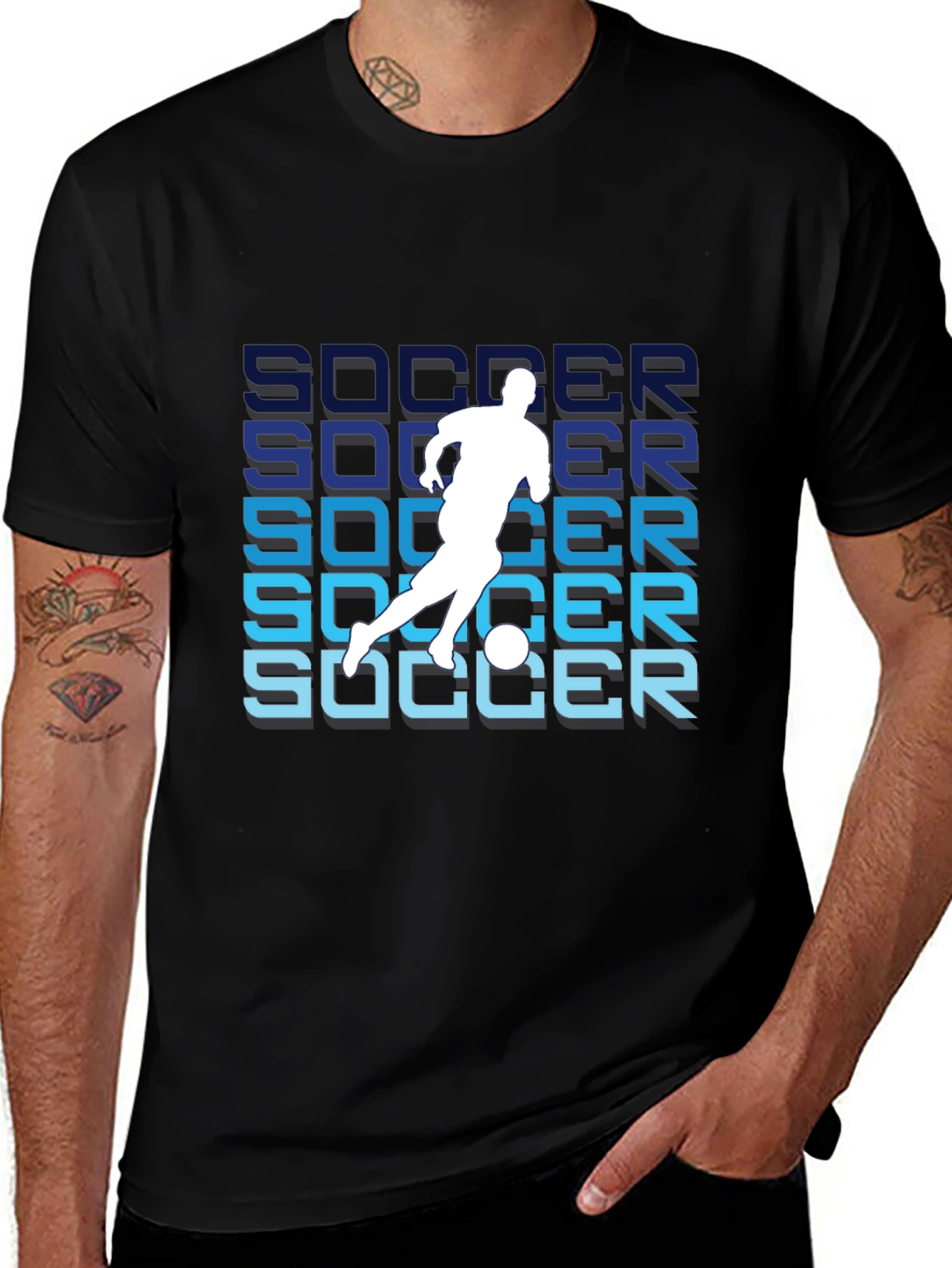 Soccer Graphic Black T-Shirt