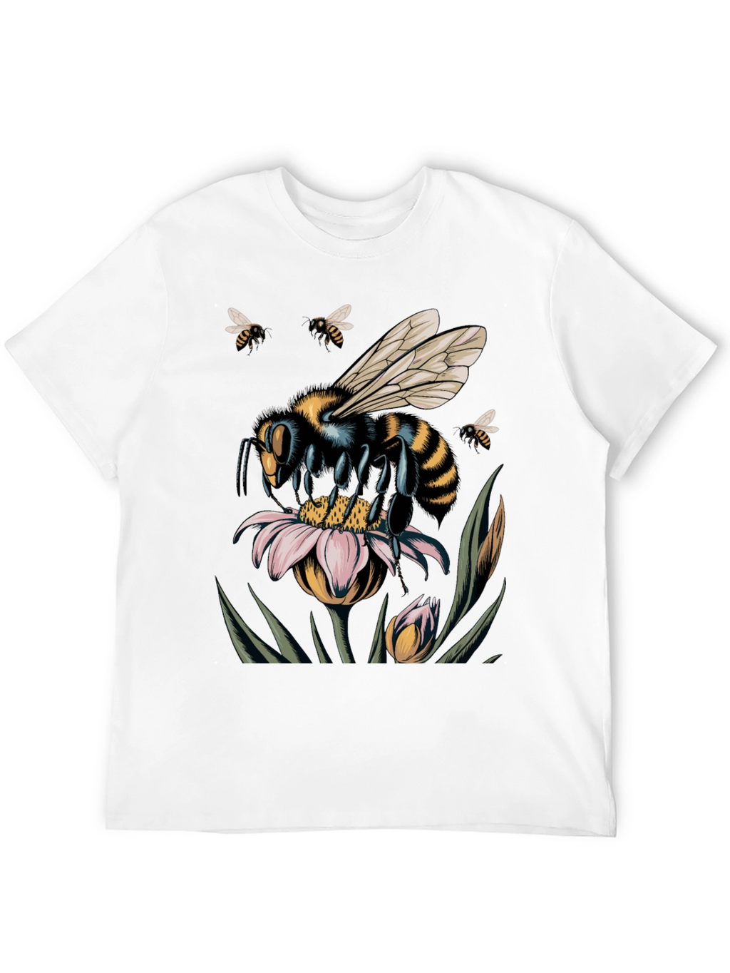 Bee on Flower Graphic T-Shirt