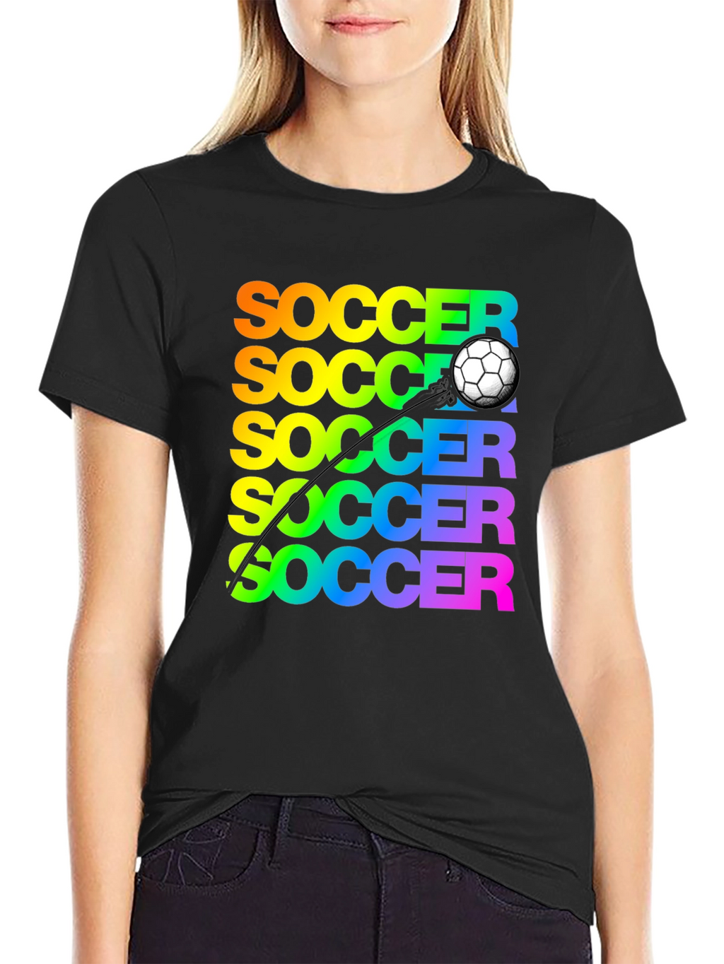 Soccer Rainbow Graphic T-Shirt