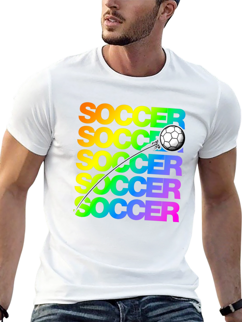 Soccer Rainbow Graphic T-Shirt
