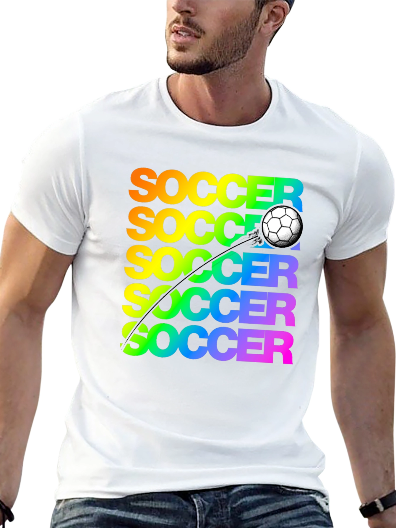 Soccer Rainbow Graphic T-Shirt
