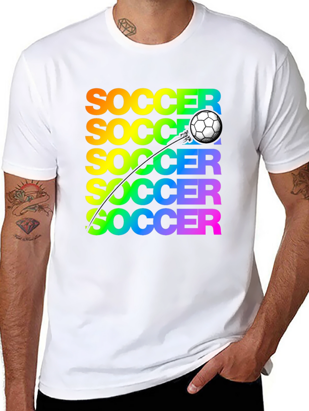 Soccer Rainbow Graphic T-Shirt