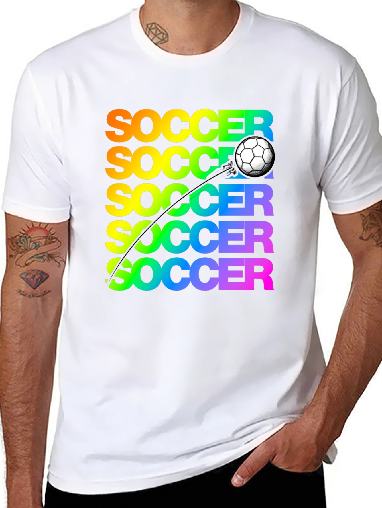 Soccer Rainbow Graphic T-Shirt