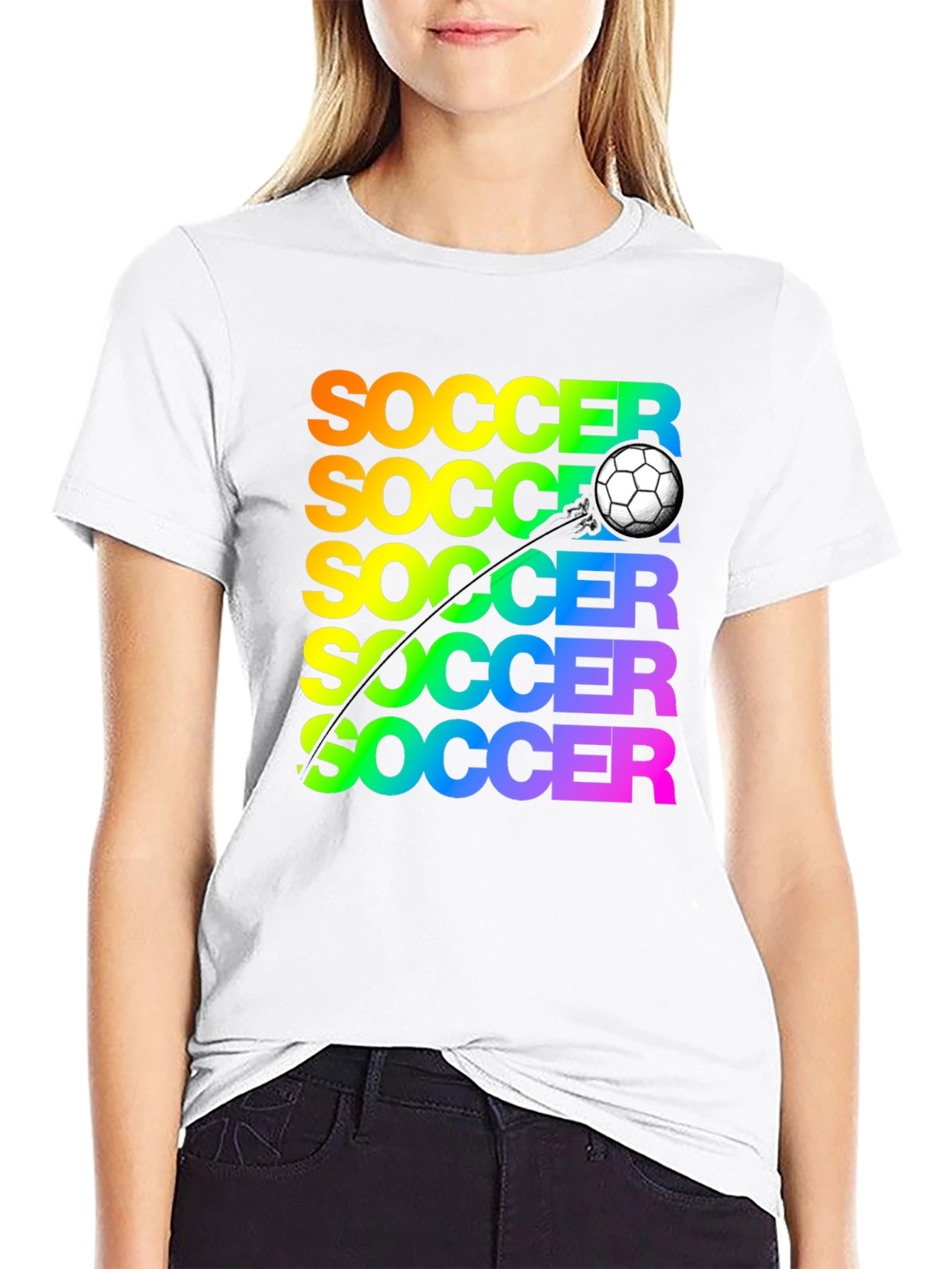 Soccer Rainbow Graphic T-Shirt