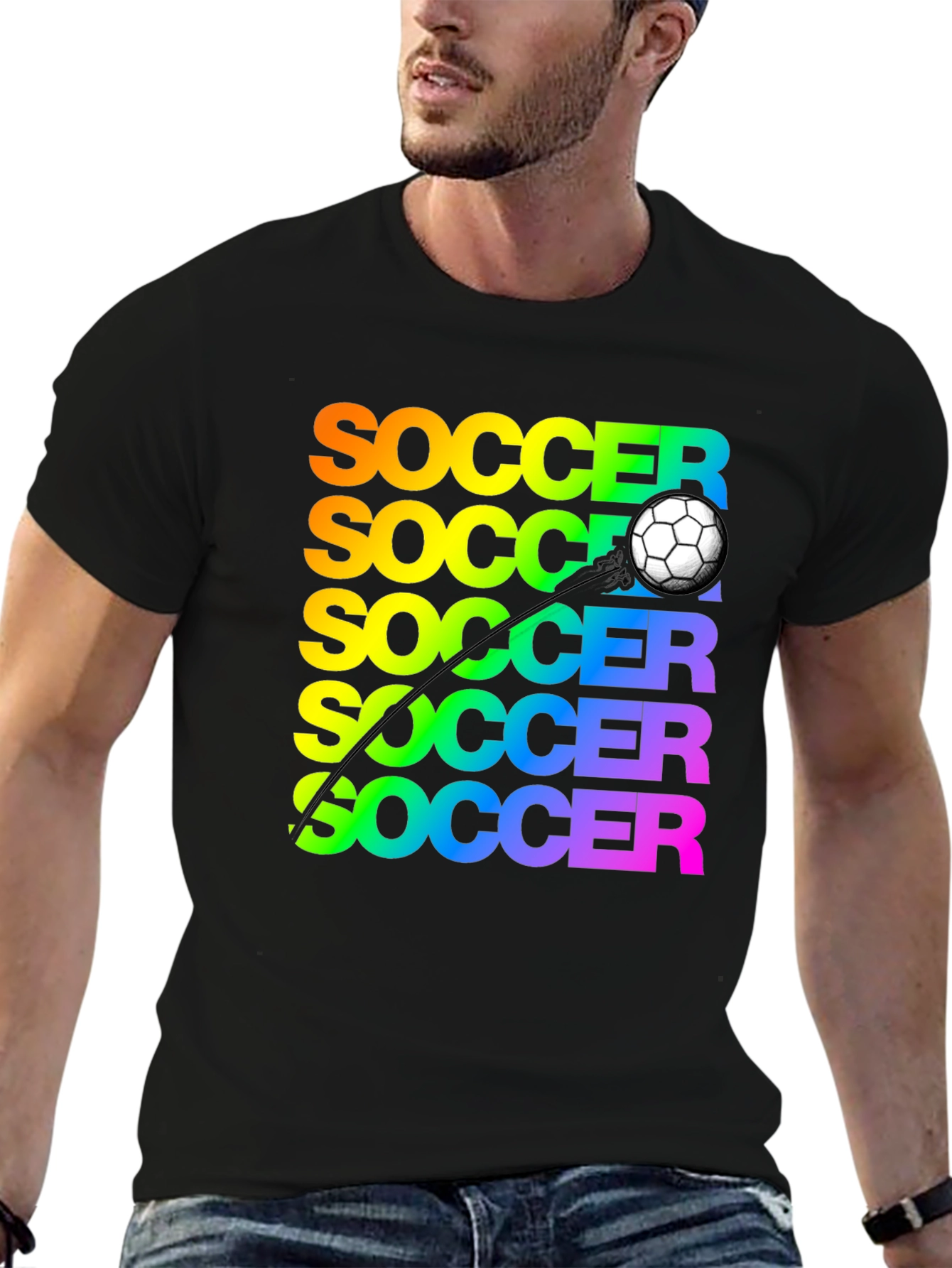 Soccer Rainbow Graphic T-Shirt