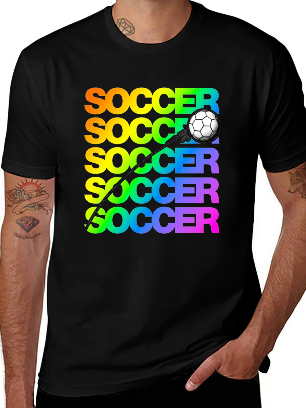 Soccer Rainbow Graphic T-Shirt
