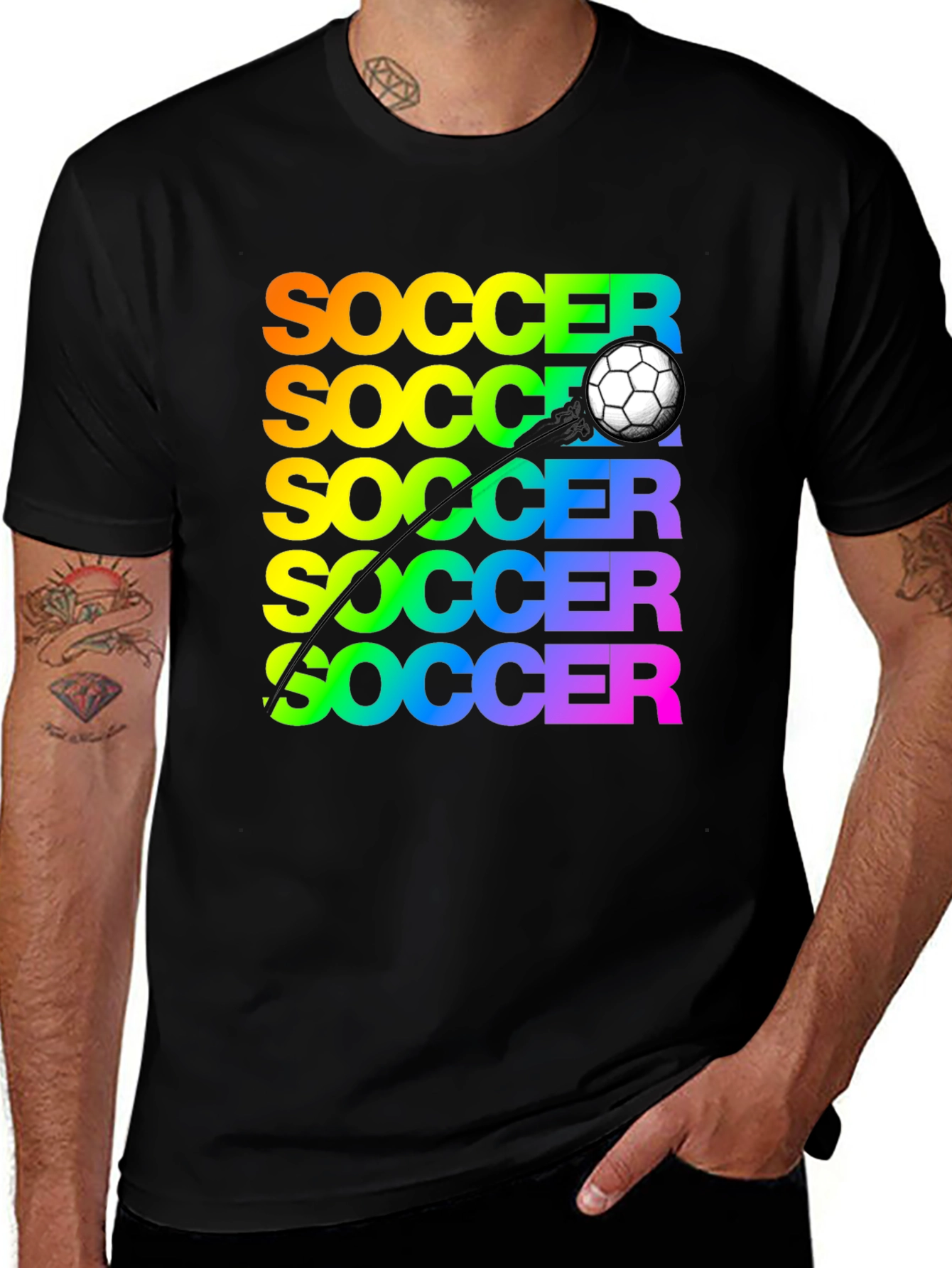 Soccer Rainbow Graphic T-Shirt