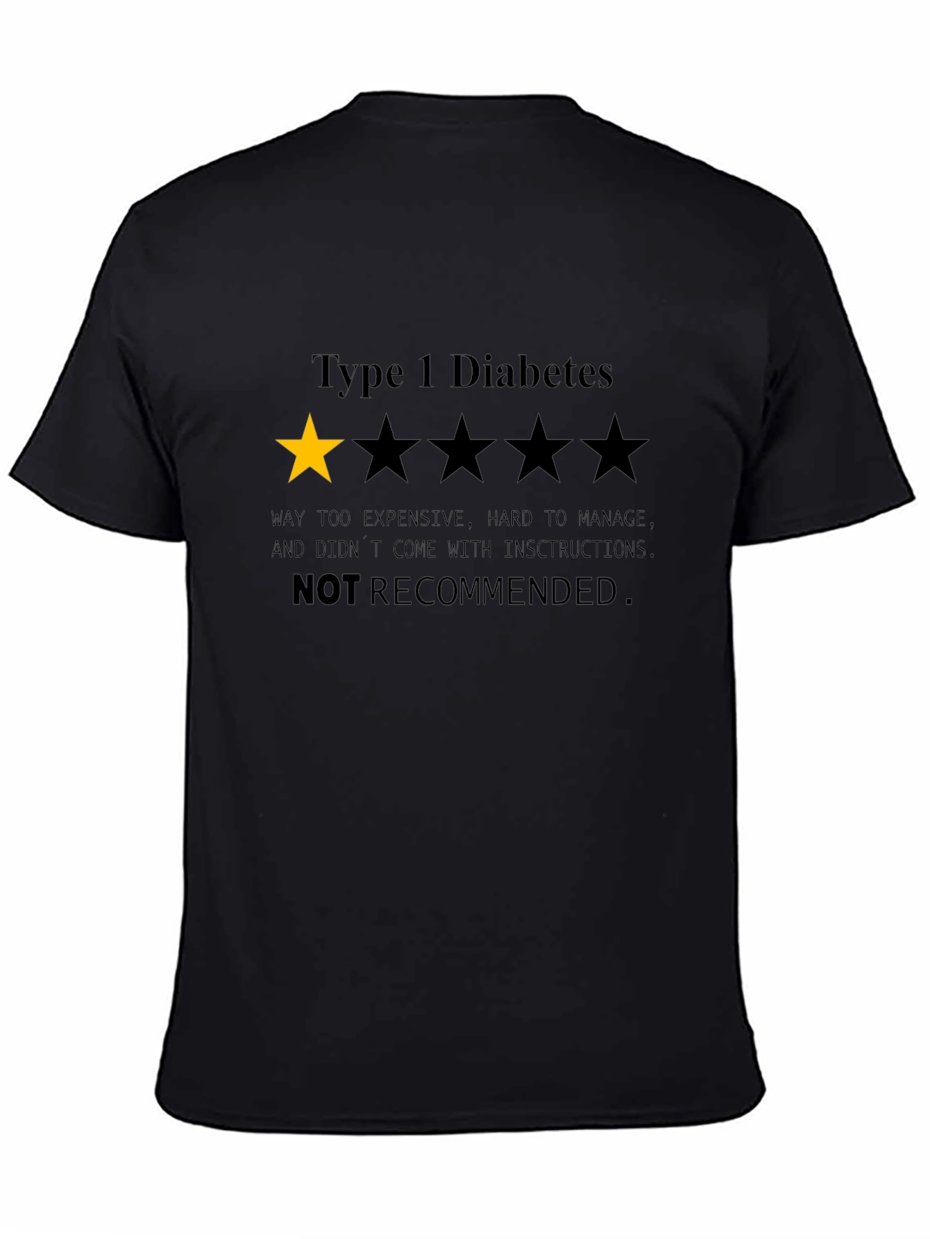 Type 1 Diabetes One-Star Review Graphic Tee