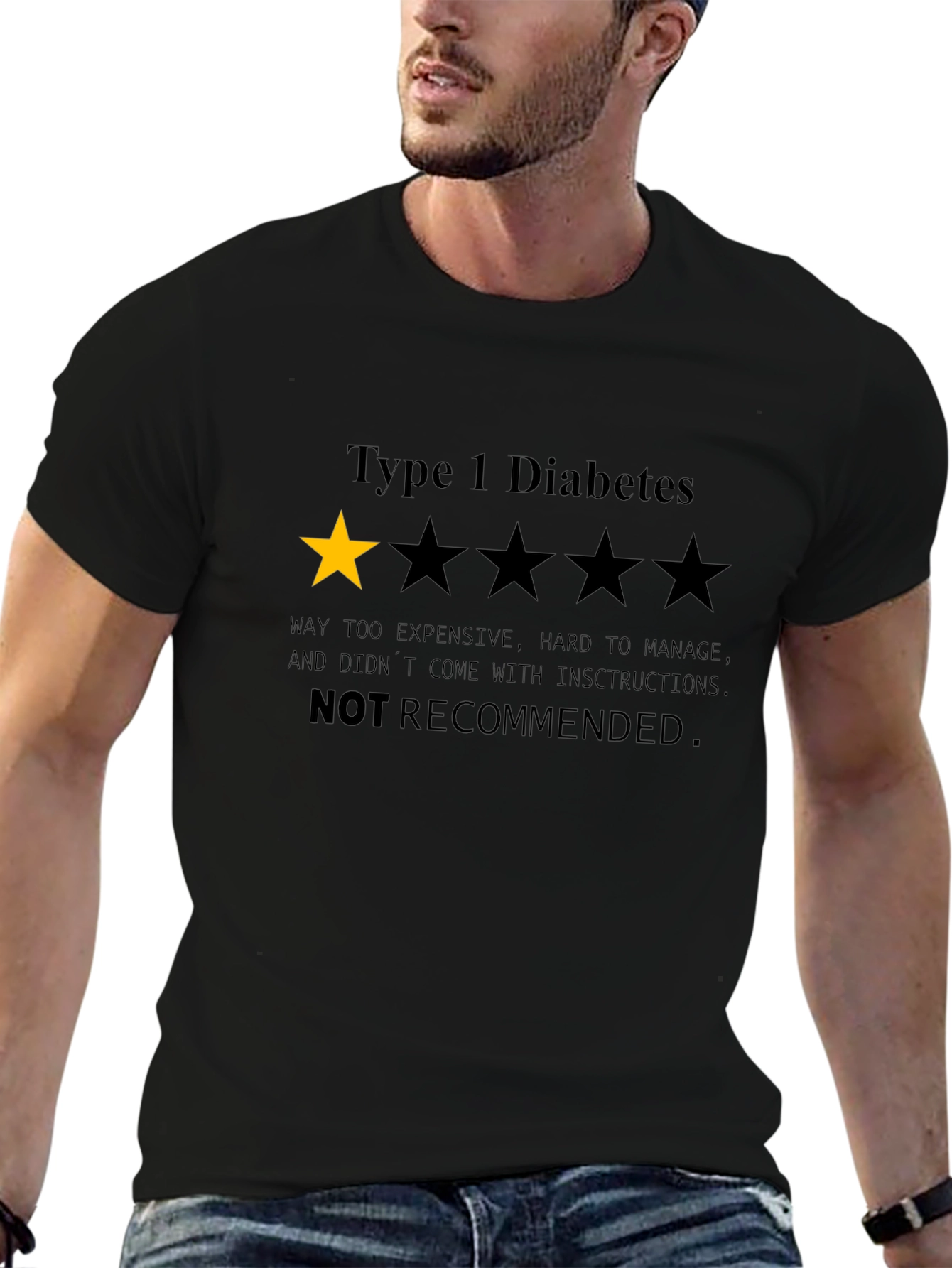 Type 1 Diabetes One-Star Review Graphic Tee