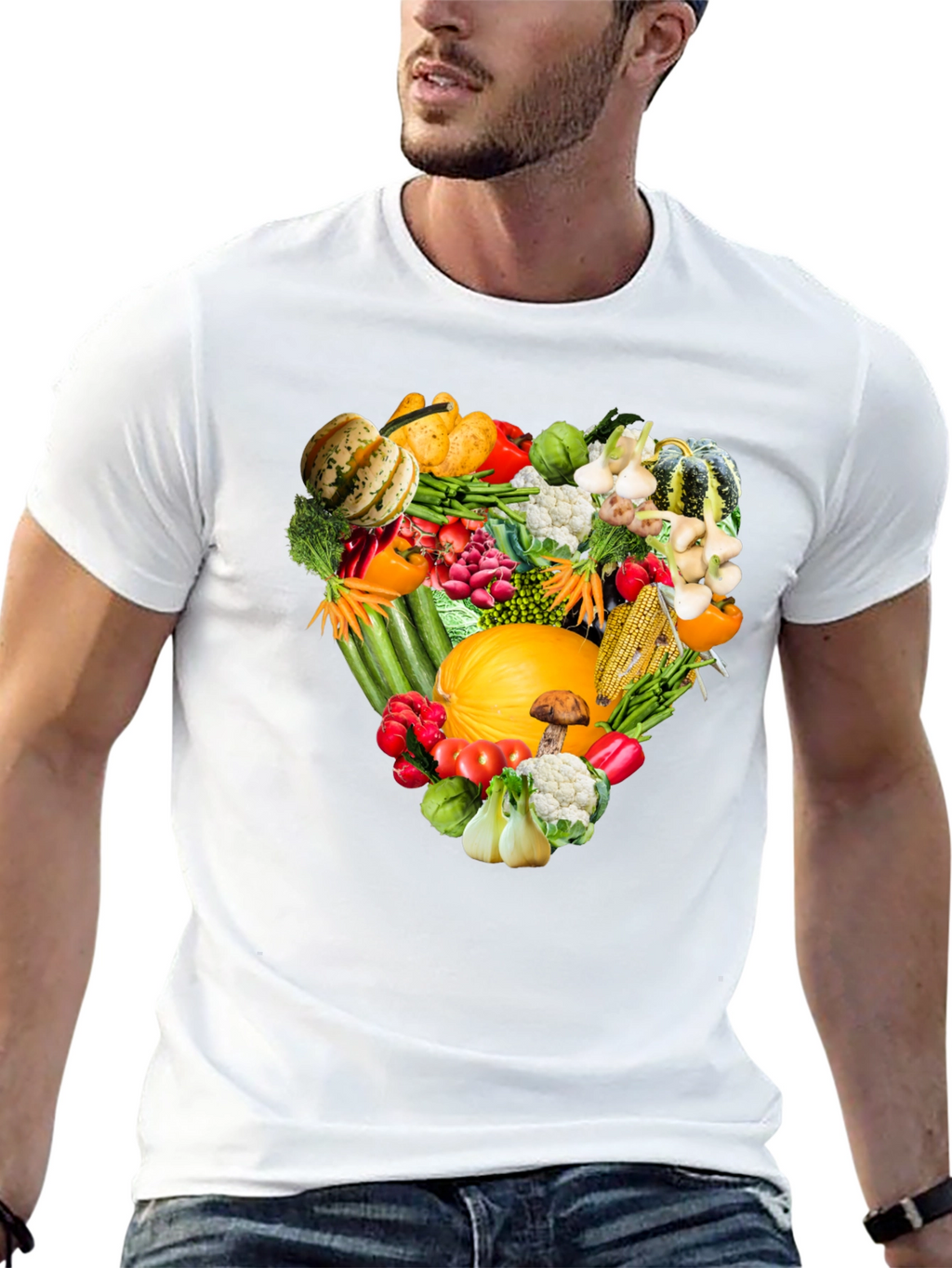 Vegetable Heart Graphic Tee - Eat Your Veggies!