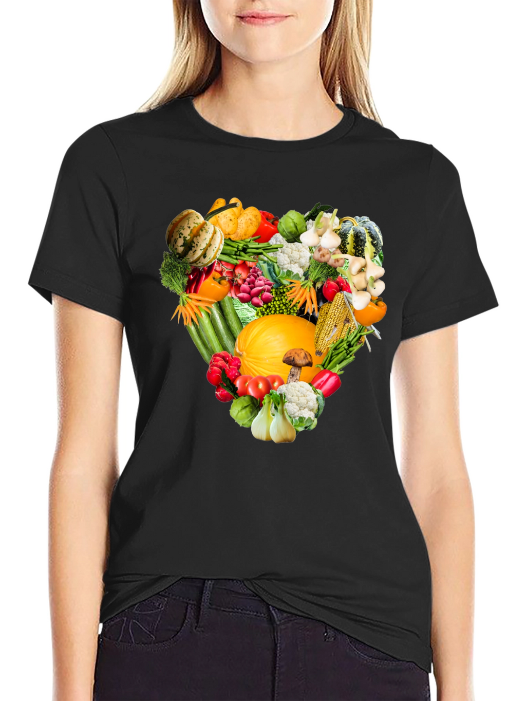 Vegetable Heart Graphic Tee - Eat Your Veggies!