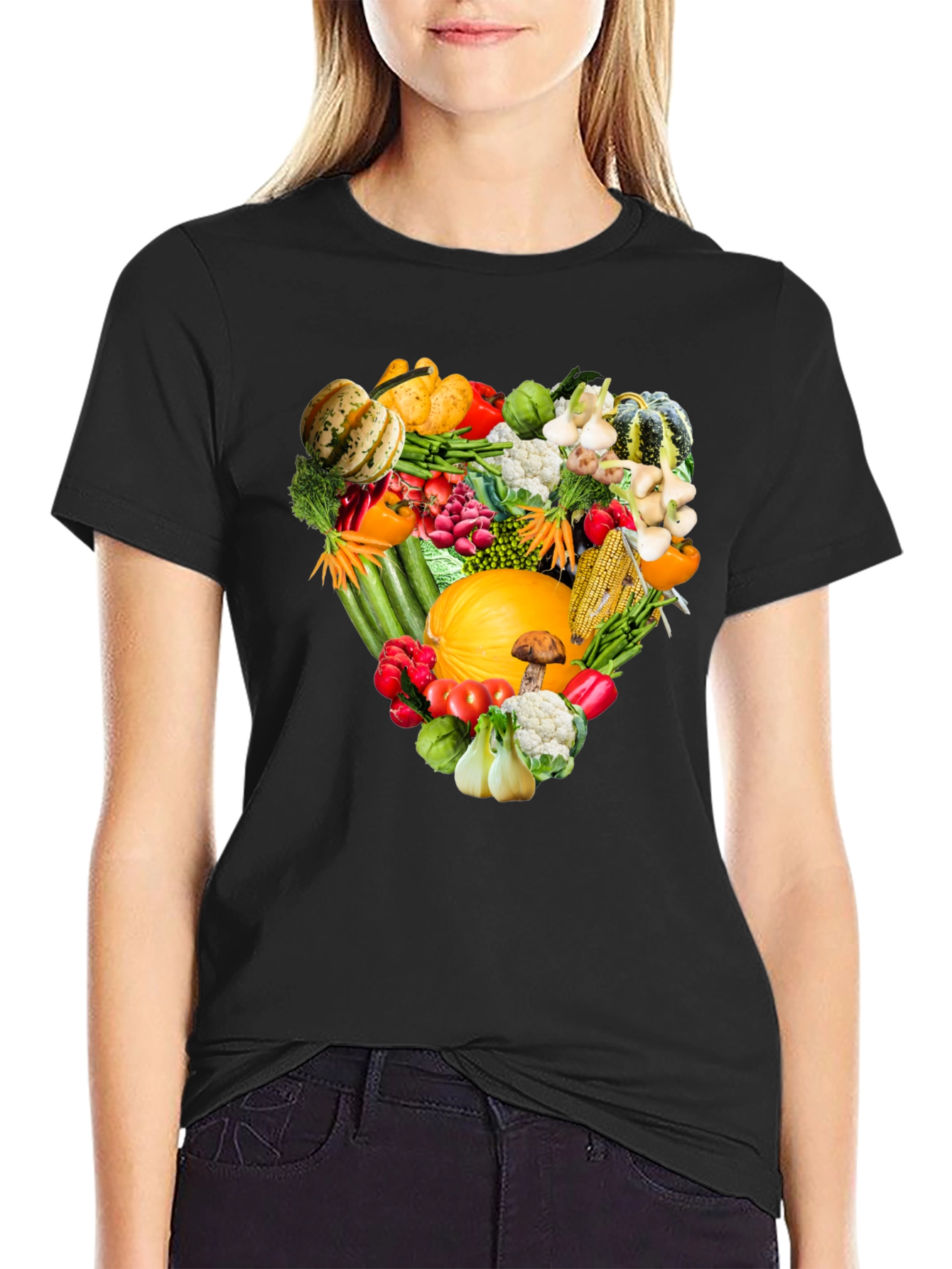 Vegetable Heart Graphic Tee - Eat Your Veggies!