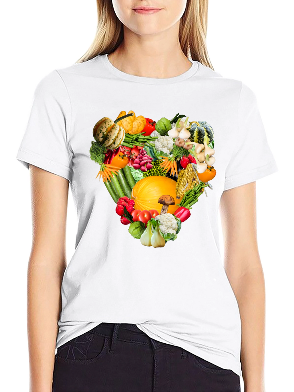 Vegetable Heart Graphic Tee - Eat Your Veggies!