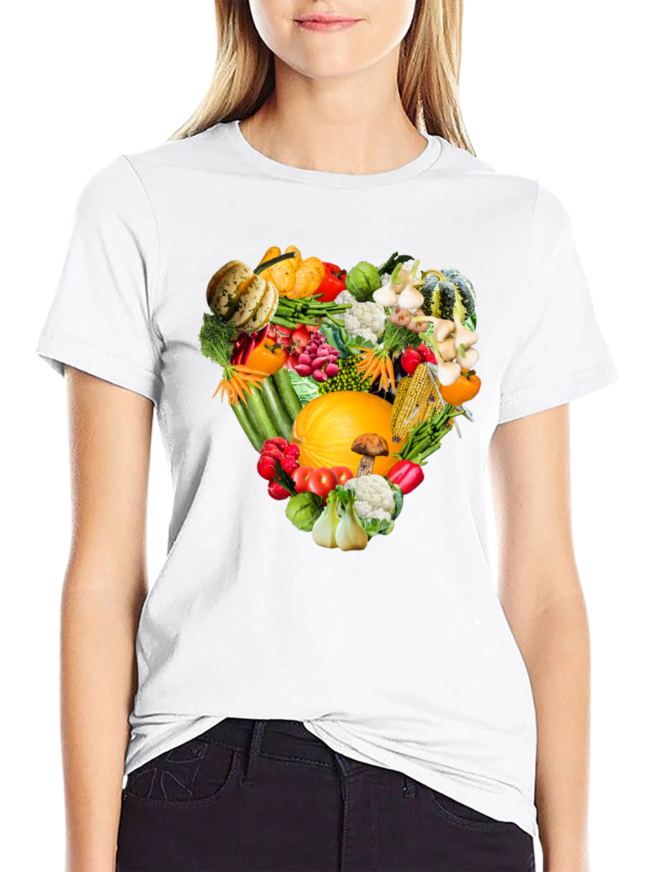 Vegetable Heart Graphic Tee - Eat Your Veggies!