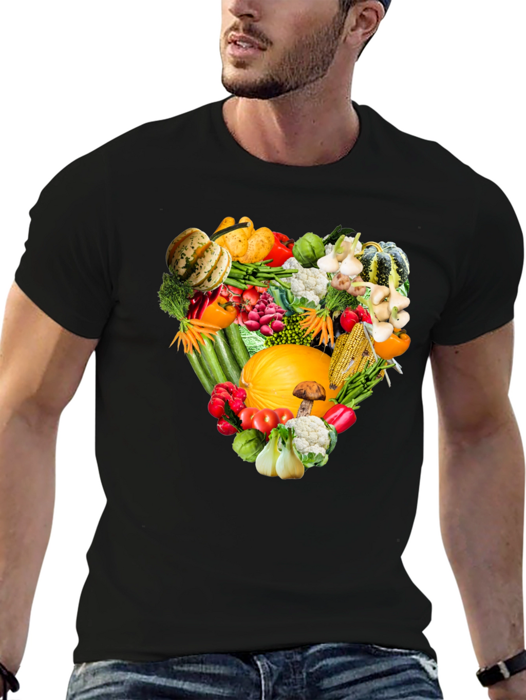 Vegetable Heart Graphic Tee - Eat Your Veggies!