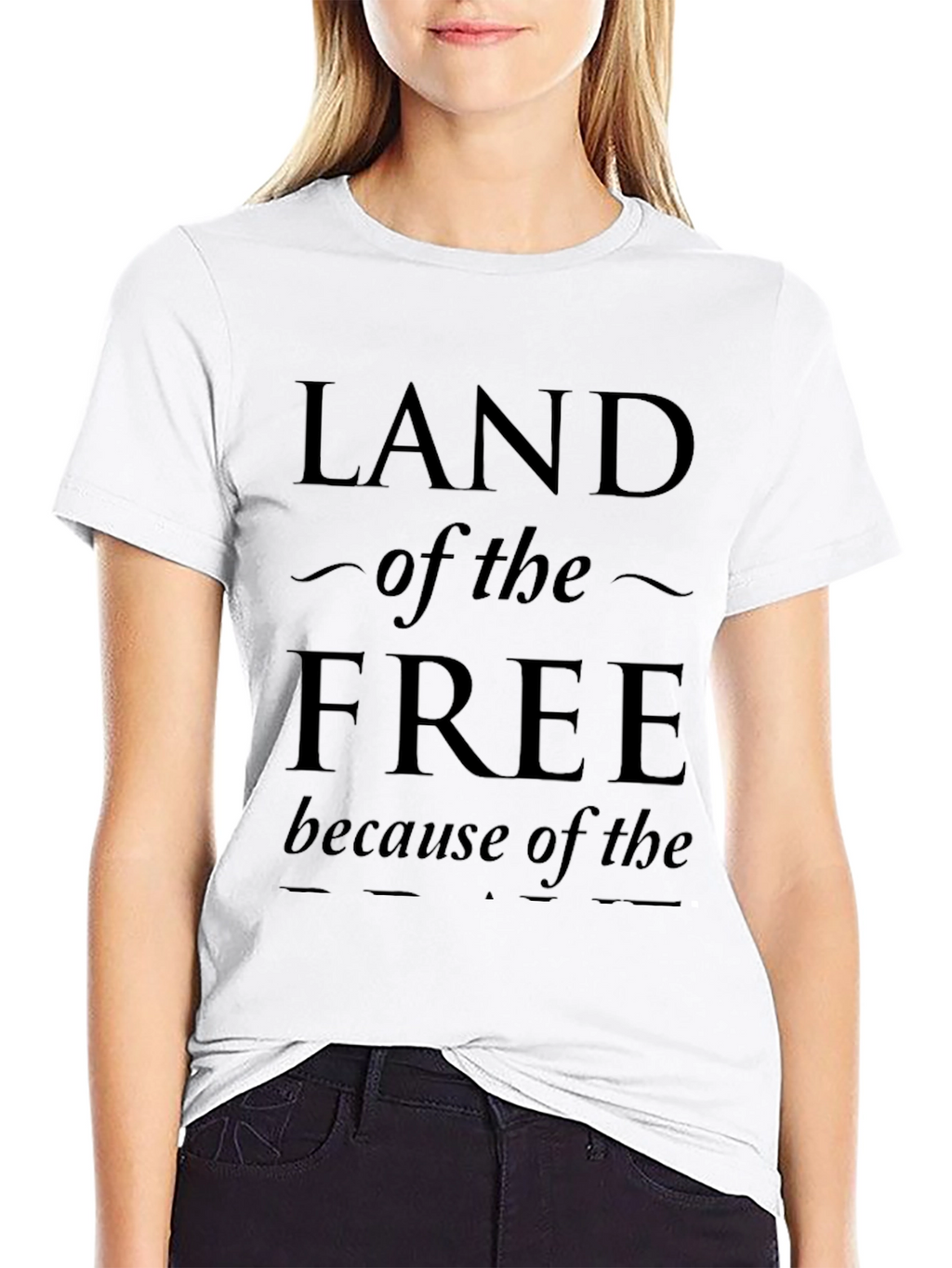 Land of the Free Graphic Print Tee