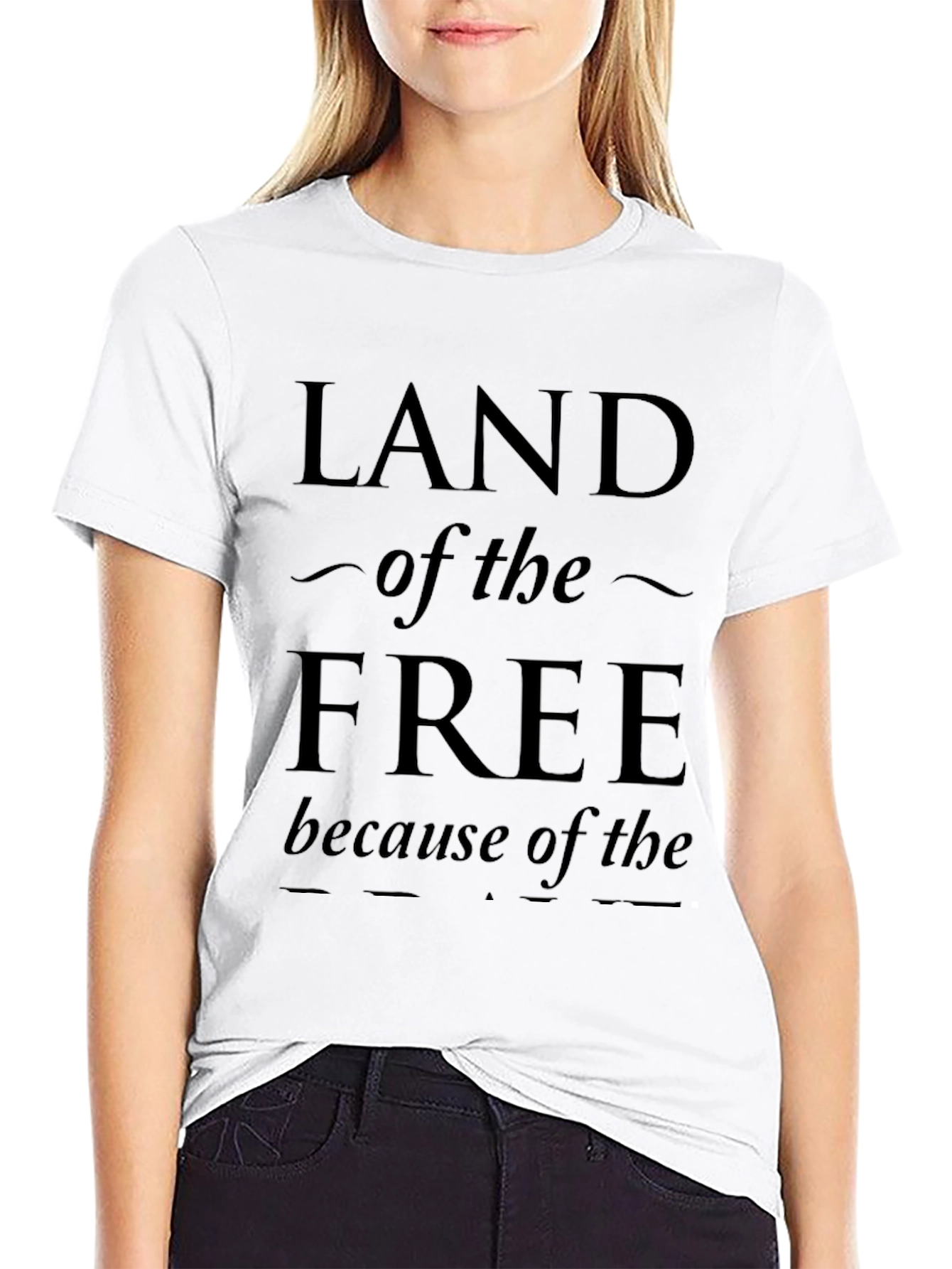 Land of the Free Graphic Print Tee