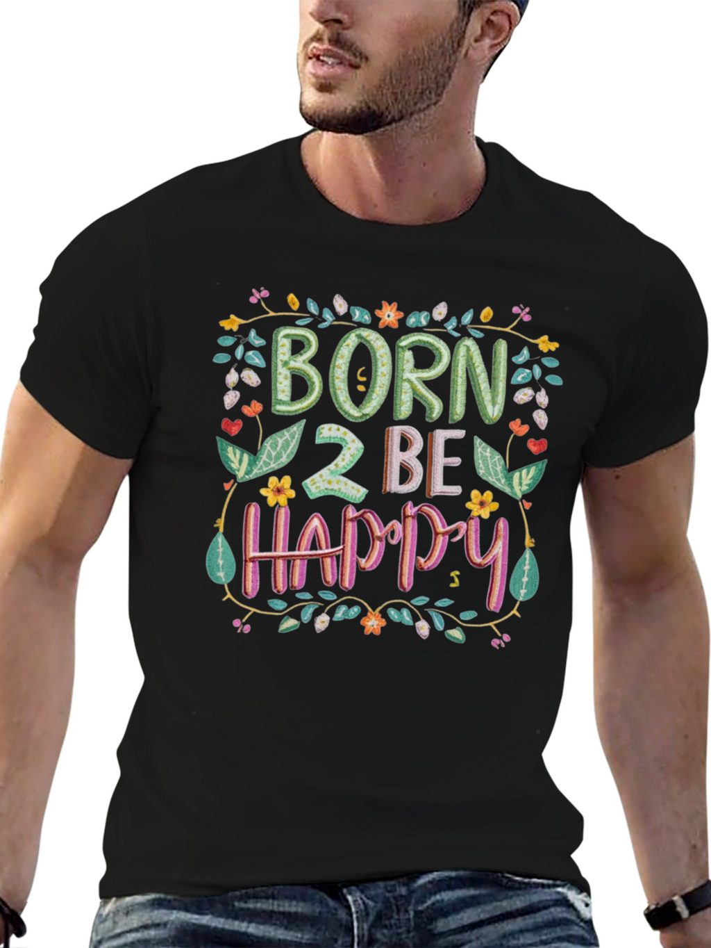 Born 2 Be Happy Graphic Tee