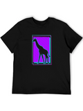 Neon Giraffe Graphic Black T-Shirt