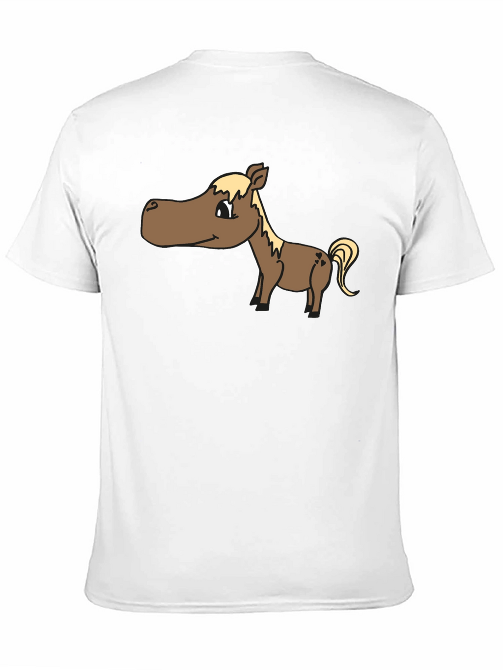 Cartoon Horse T-Shirt - Black Cotton Tee
