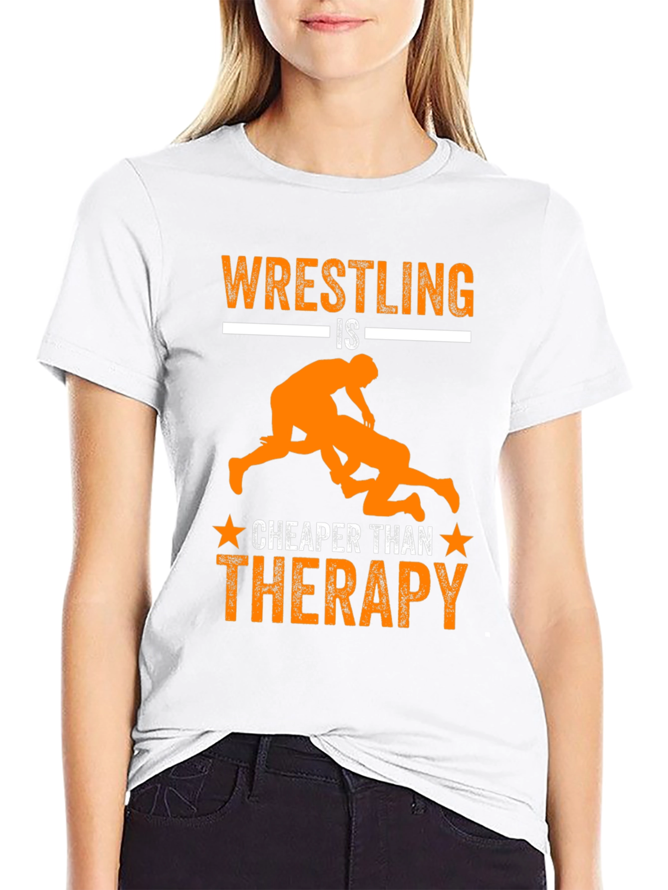 Wrestling is Cheaper Than Therapy Graphic Tee