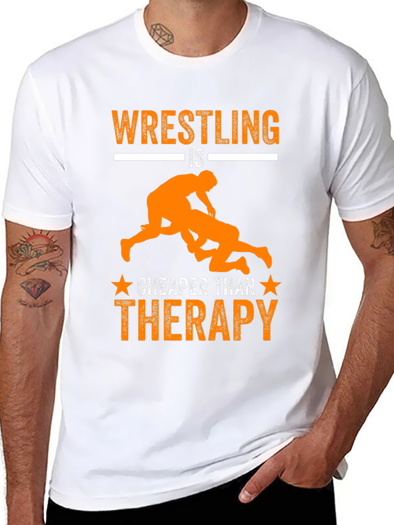 Wrestling is Cheaper Than Therapy Graphic Tee