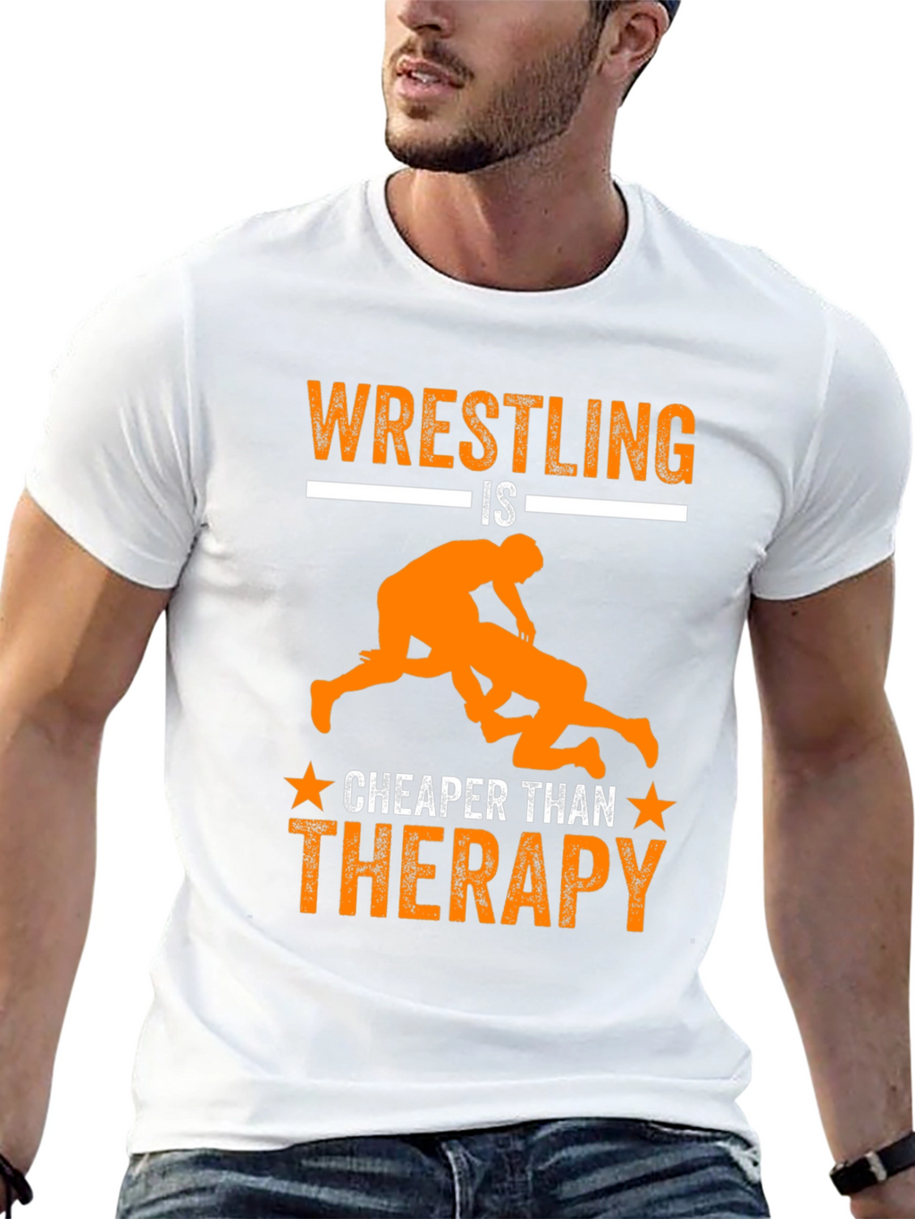 Wrestling is Cheaper Than Therapy Graphic Tee