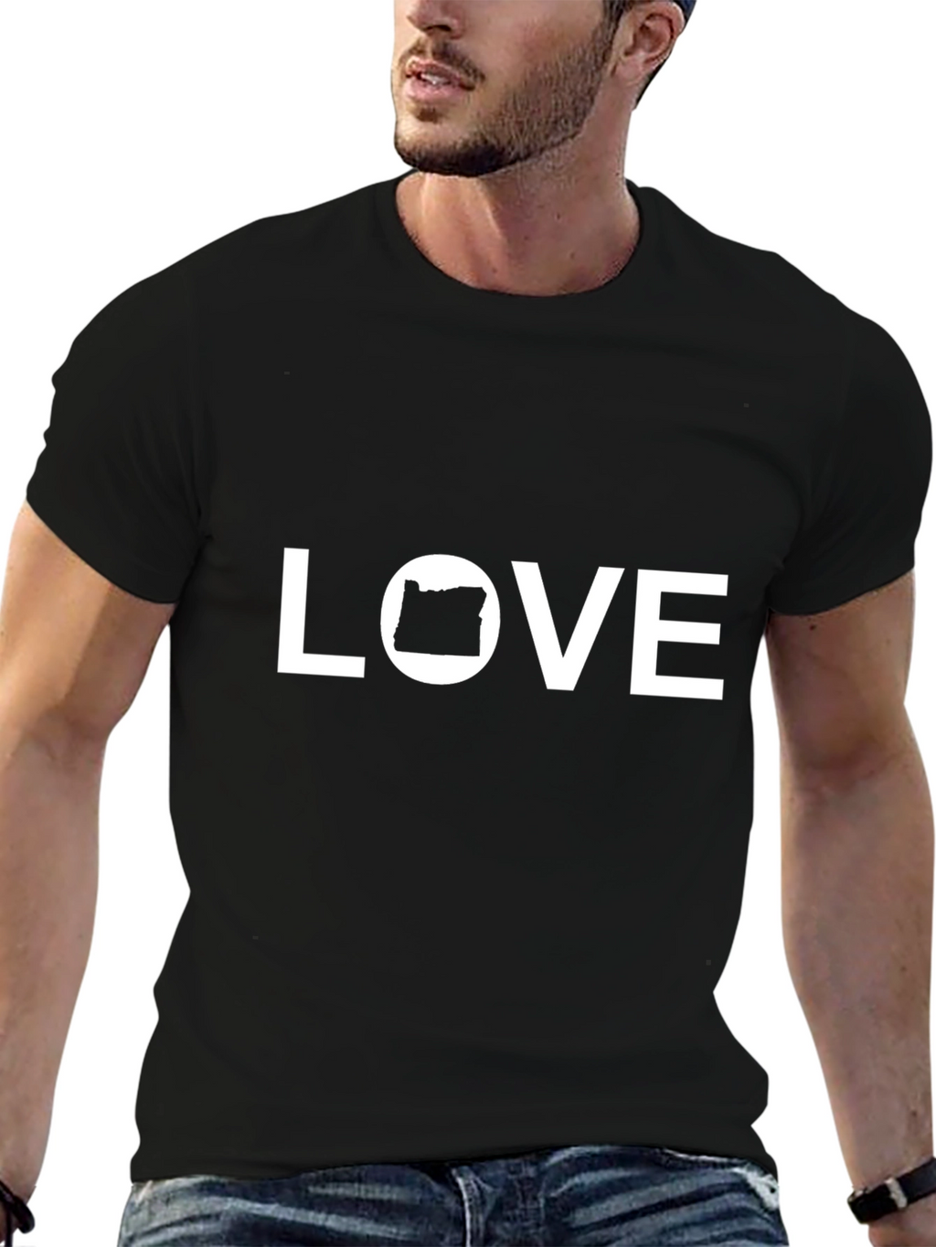 Oregon Love Black Graphic T-Shirt
