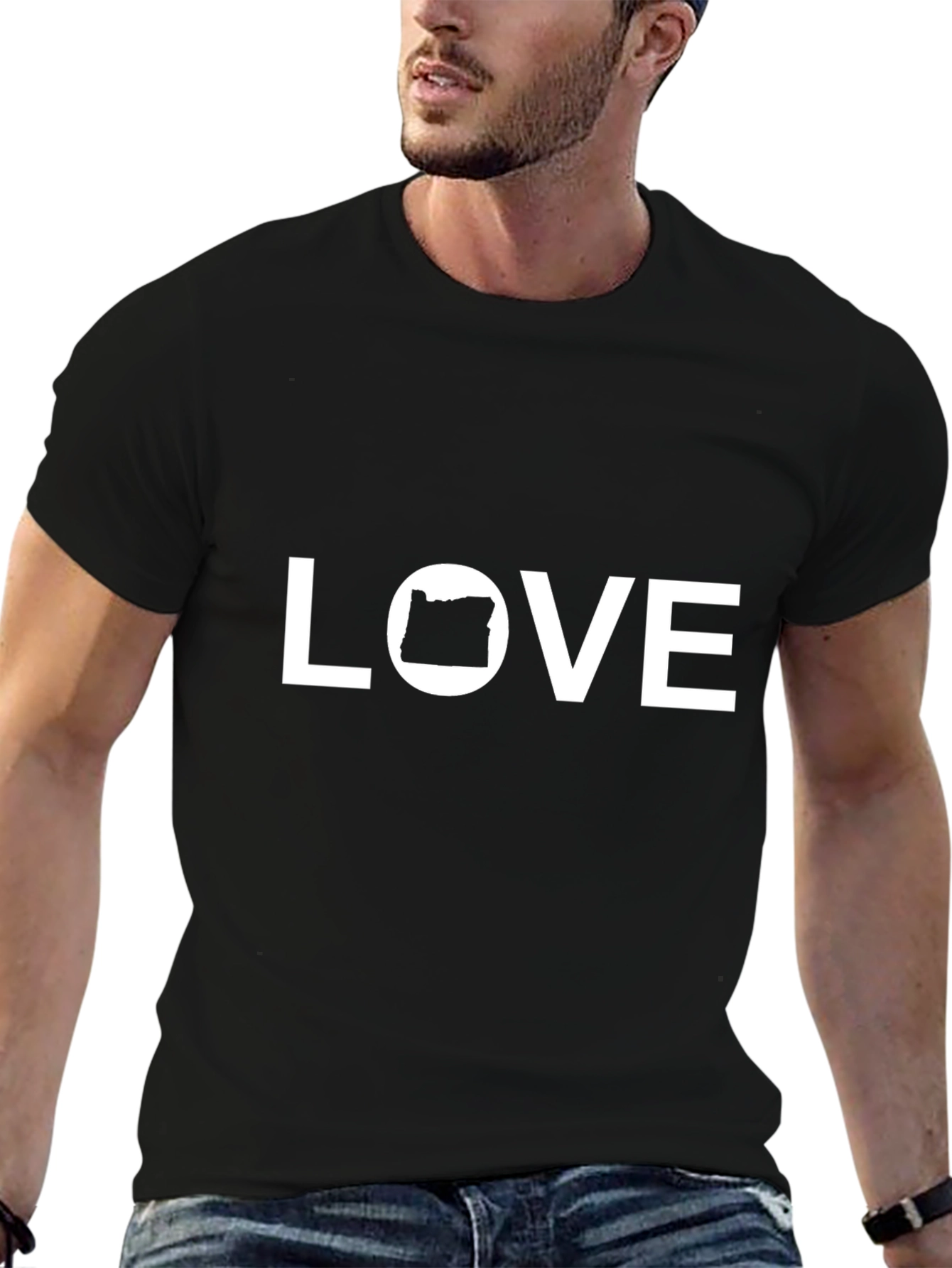 Oregon Love Black Graphic T-Shirt