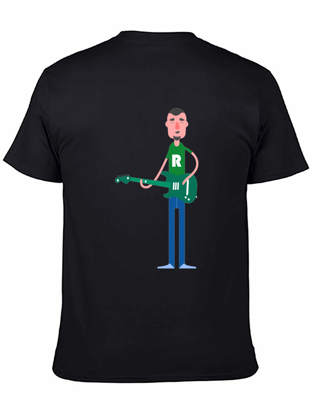 Cartoon Guitarist Graphic T-Shirt