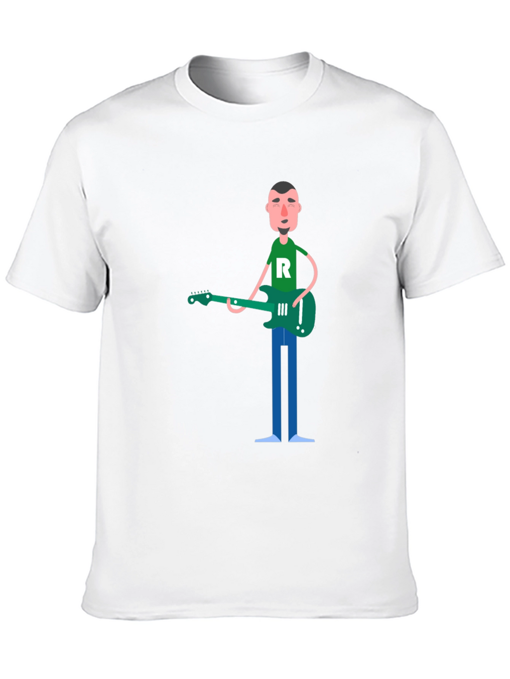 Cartoon Guitarist Graphic T-Shirt