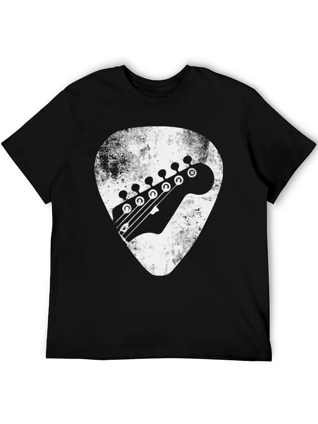 Guitar Pick Headstock Graphic Tee - Black