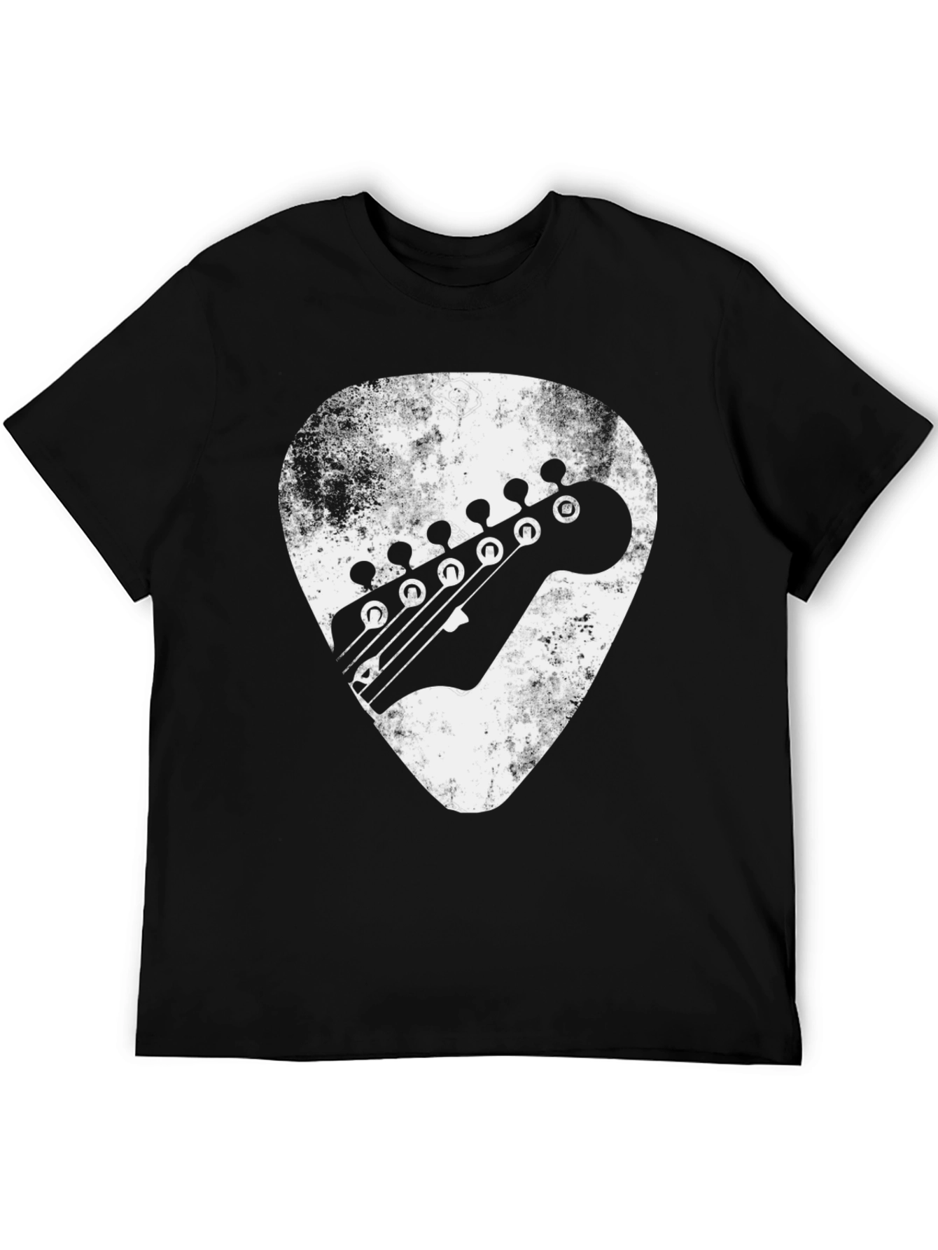 Guitar Pick Headstock Graphic Tee - Black