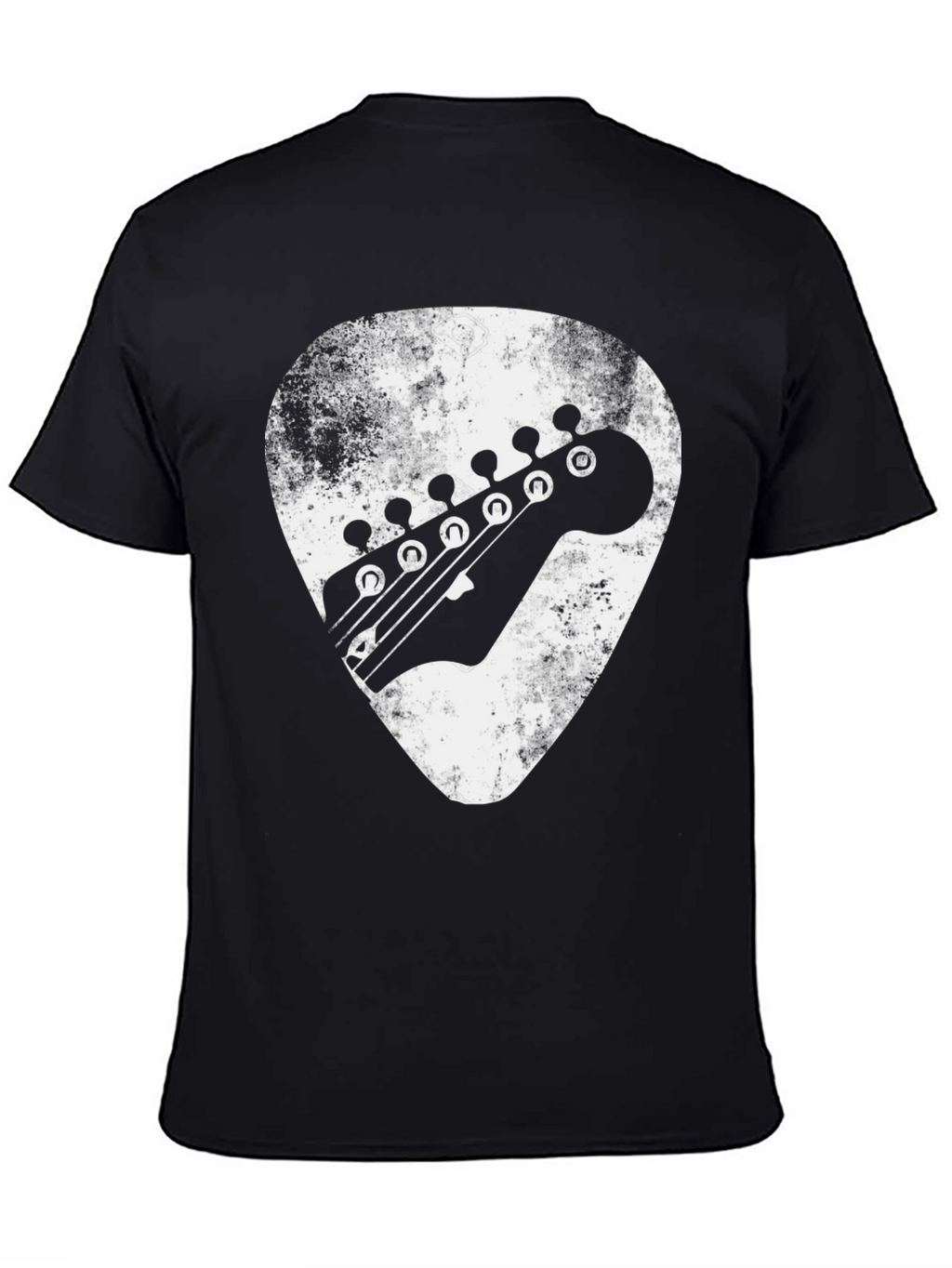 Guitar Pick Headstock Graphic Tee - Black