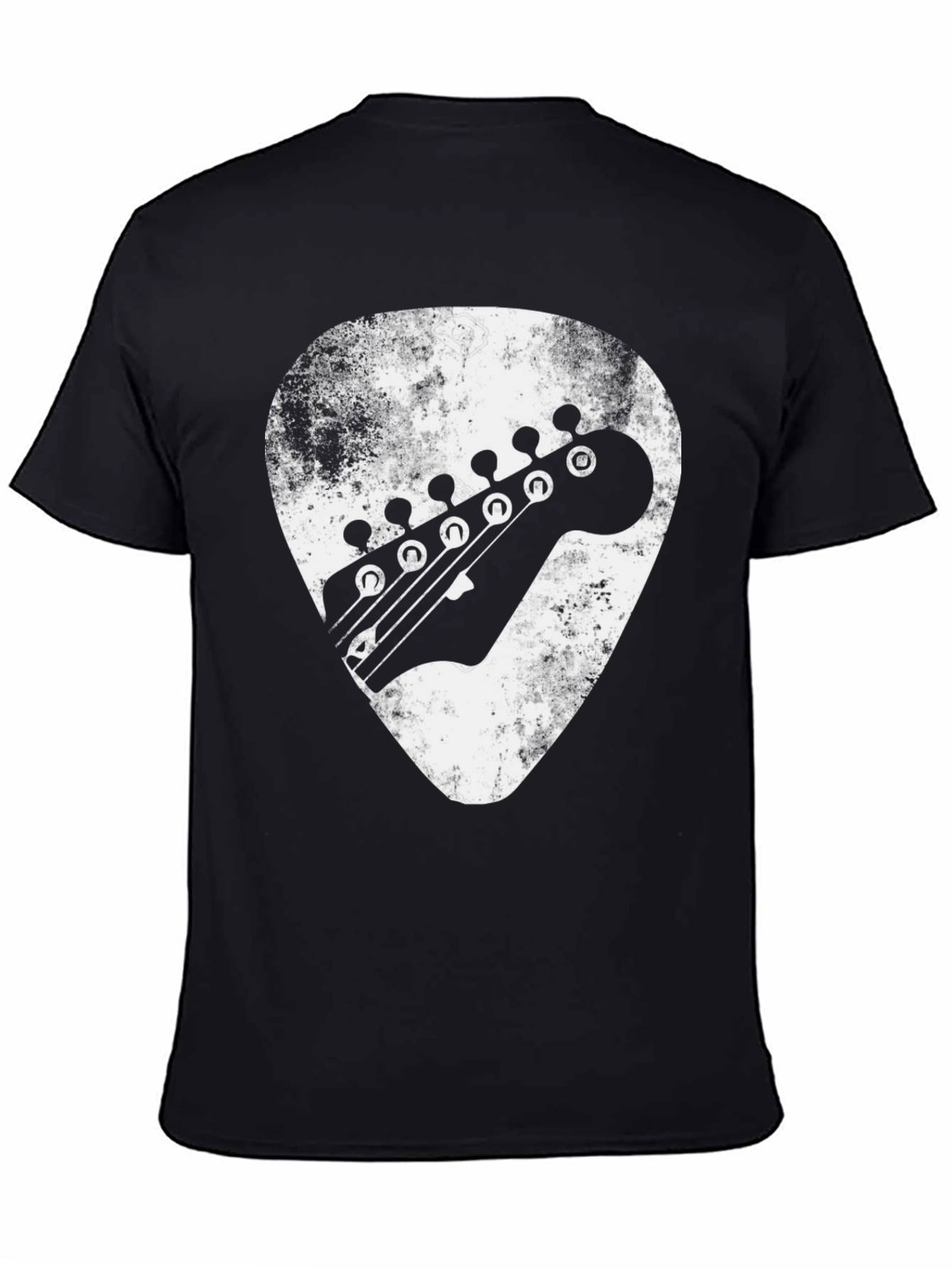 Guitar Pick Headstock Graphic Tee - Black