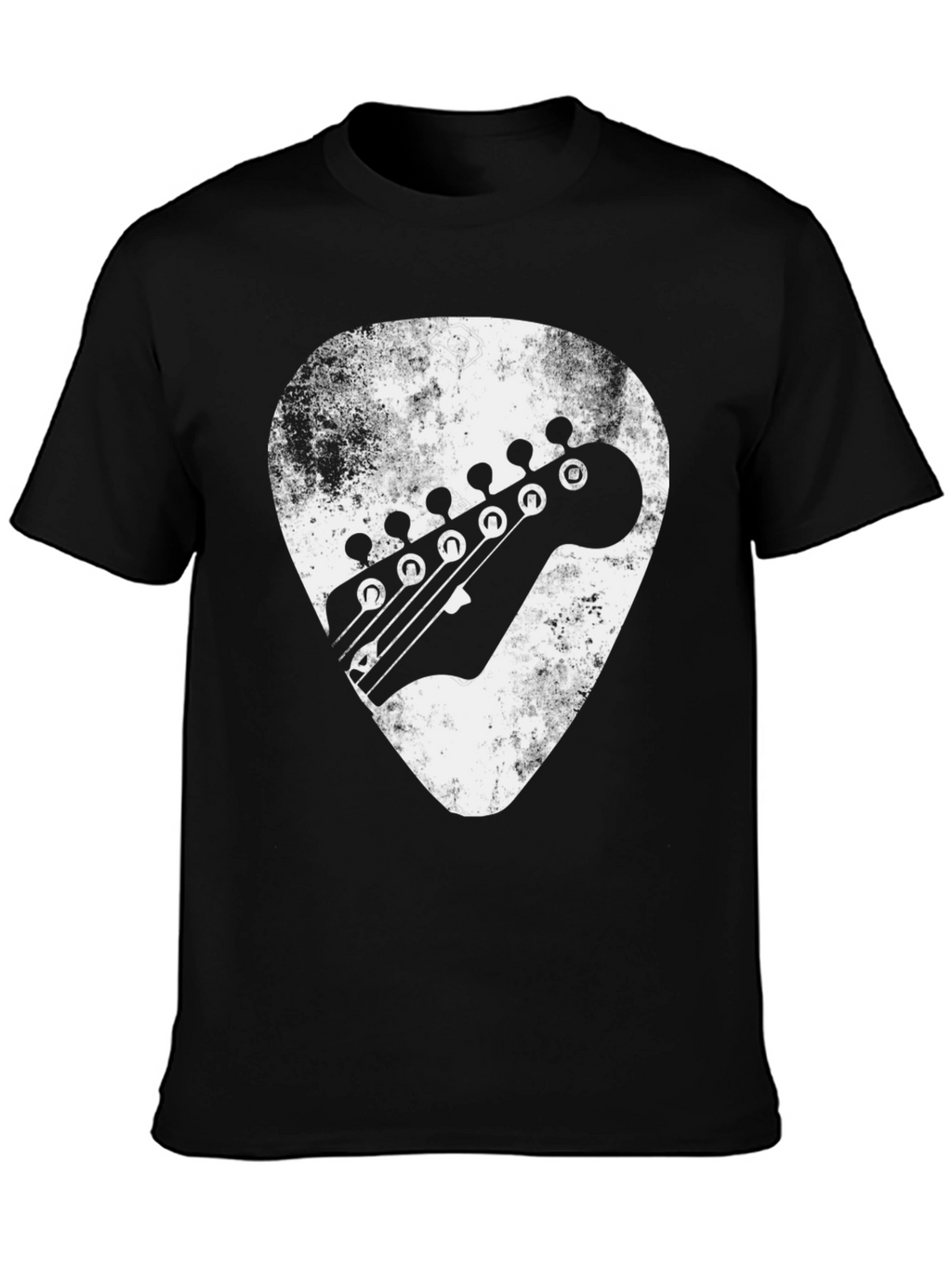 Guitar Pick Headstock Graphic Tee - Black
