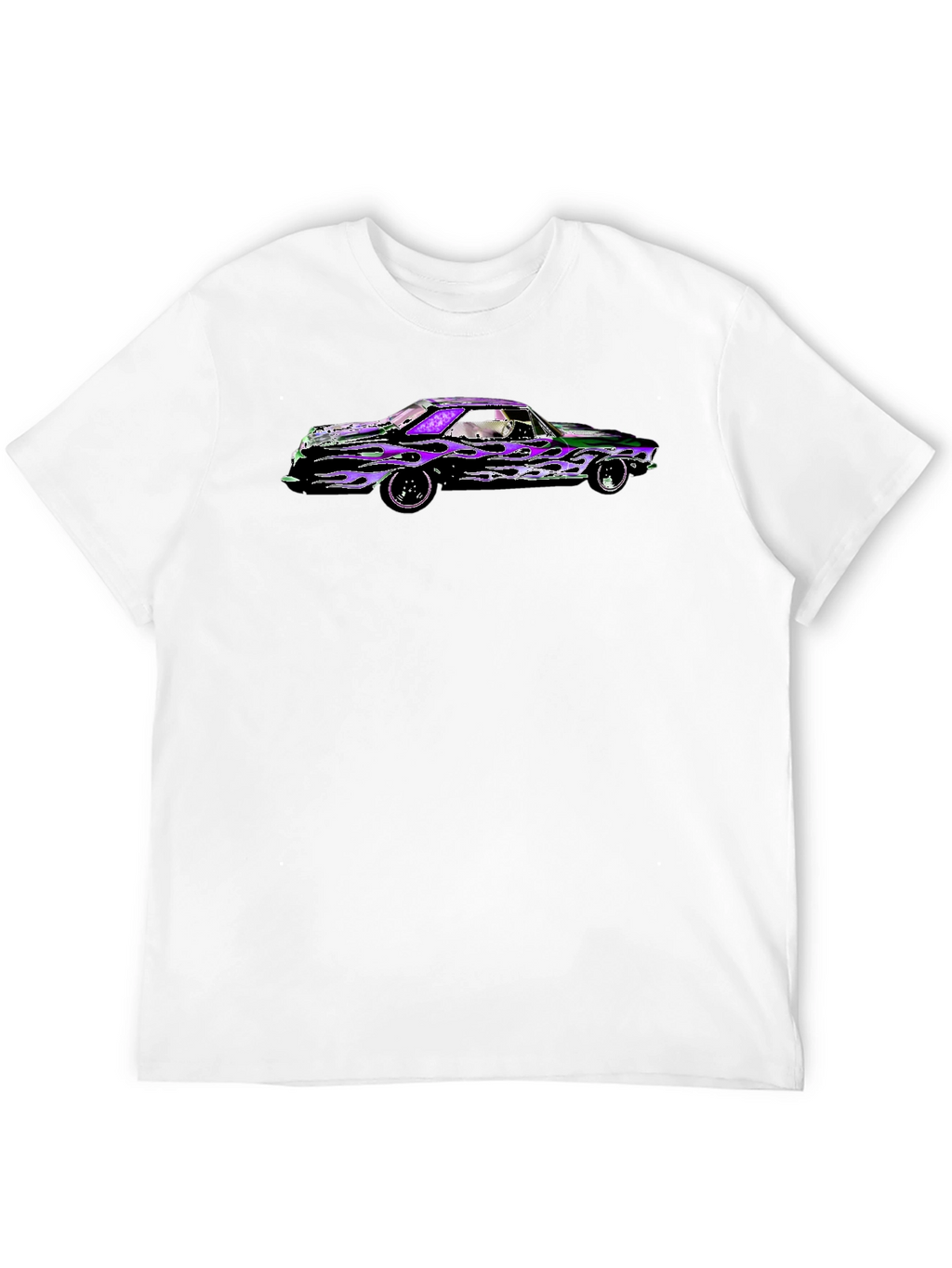Flame Car Graphic Black T-Shirt